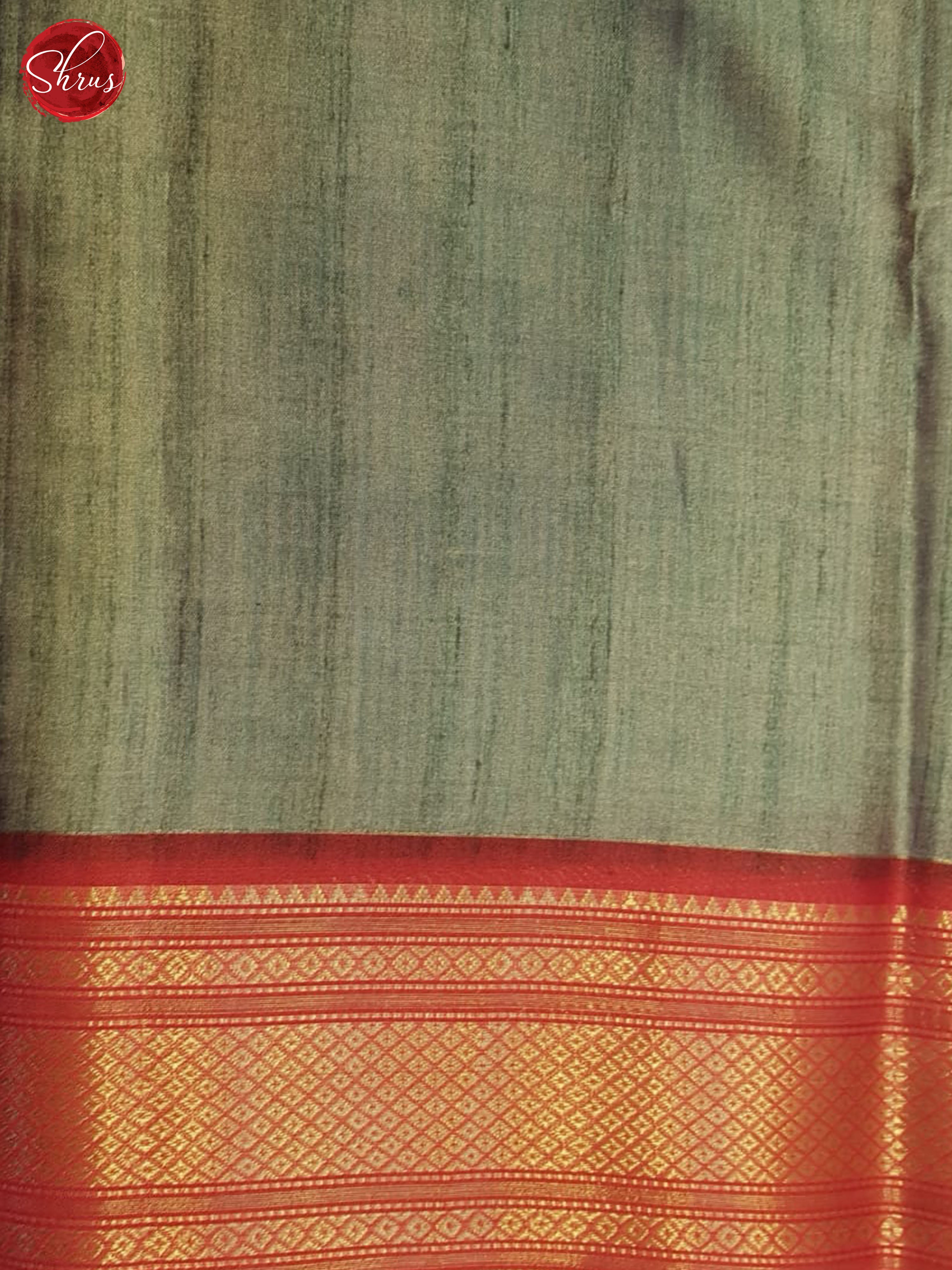 Grey & Red - Semi Crepe Saree - Shop on ShrusEternity.com