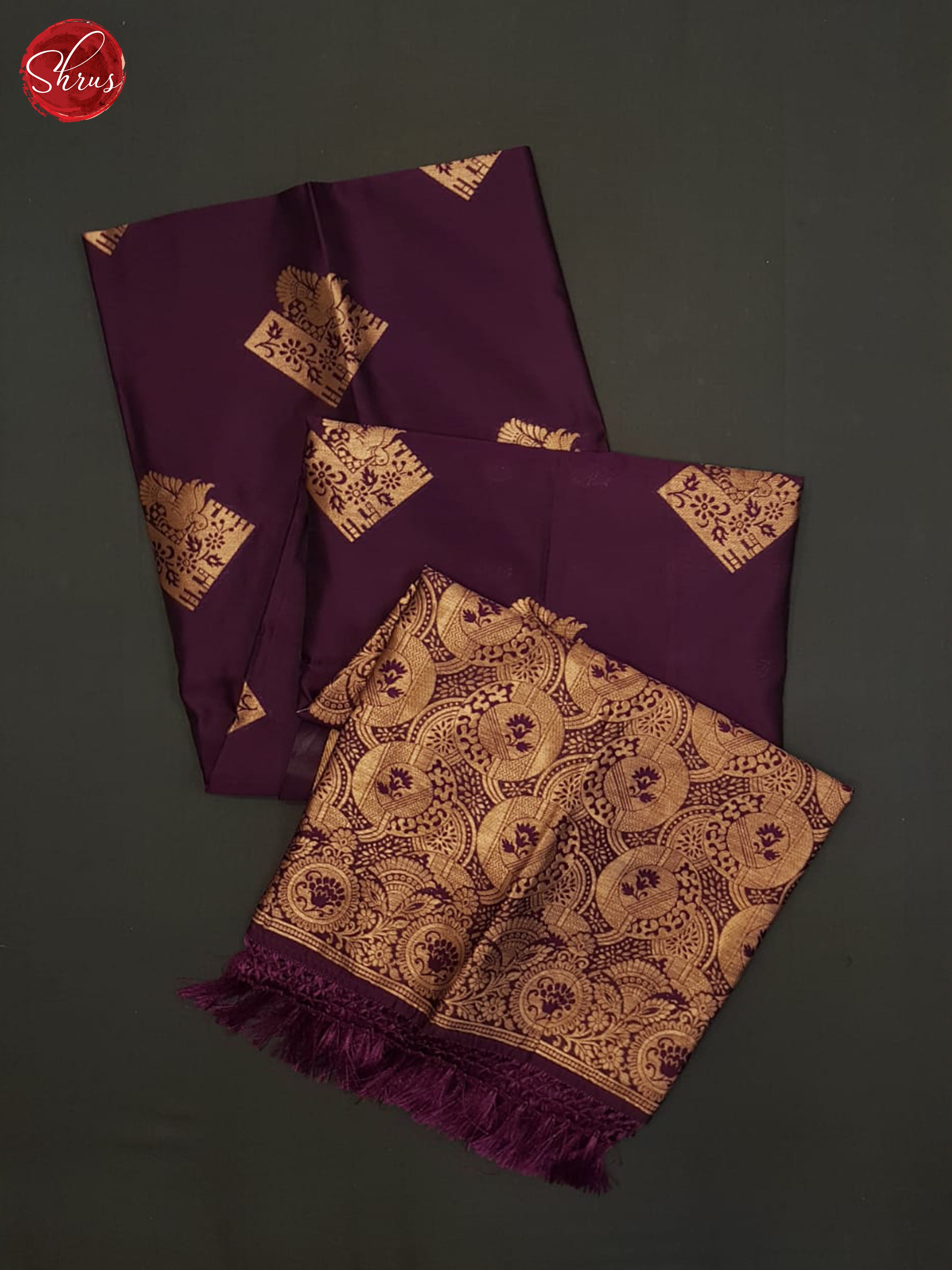 Deep Wine(single tone)- Semi sft silk saree - Shop on ShrusEternity.com