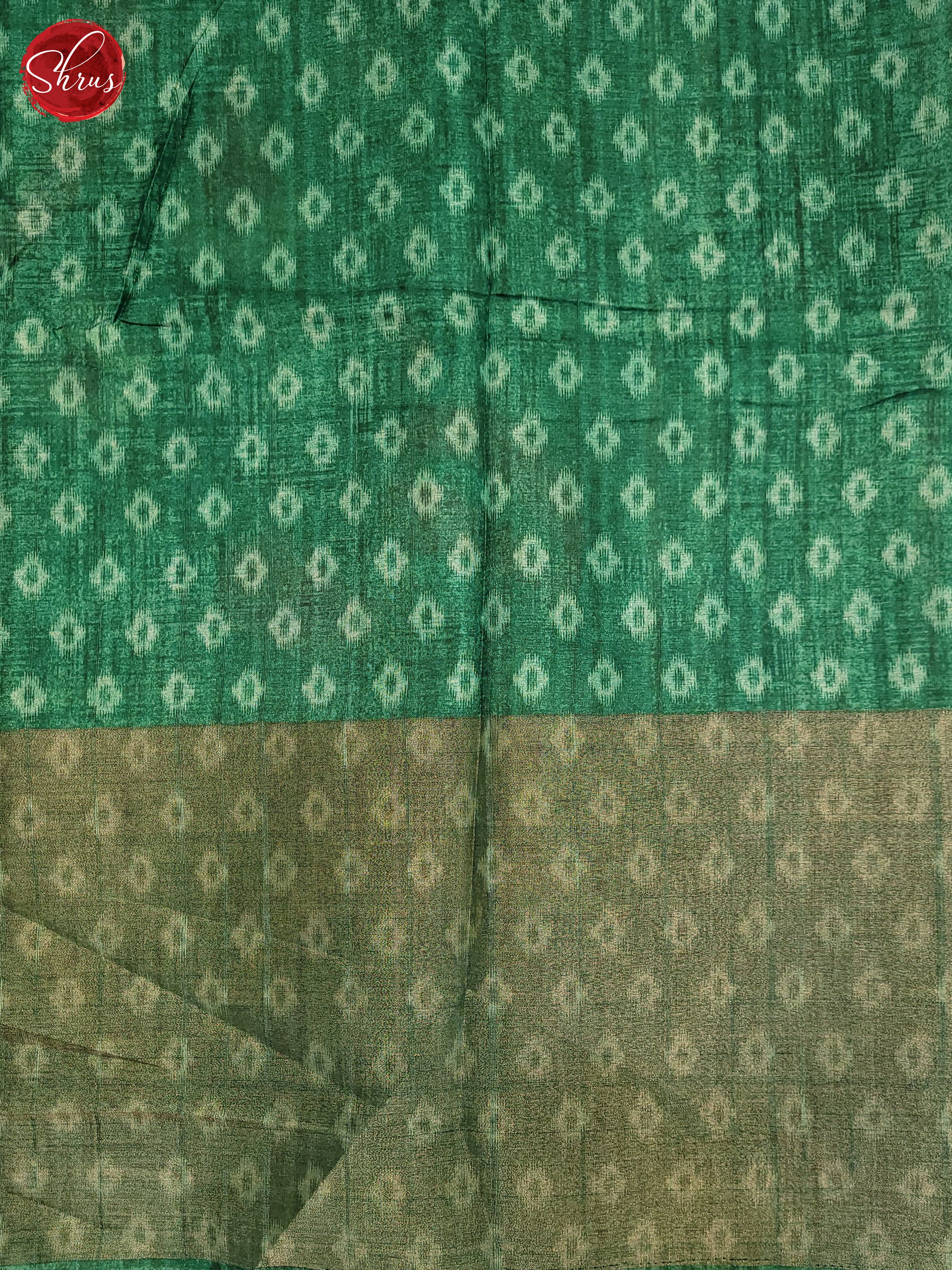 Peachish Pink & Green - Semi Pochampally Saree - Shop on ShrusEternity.com