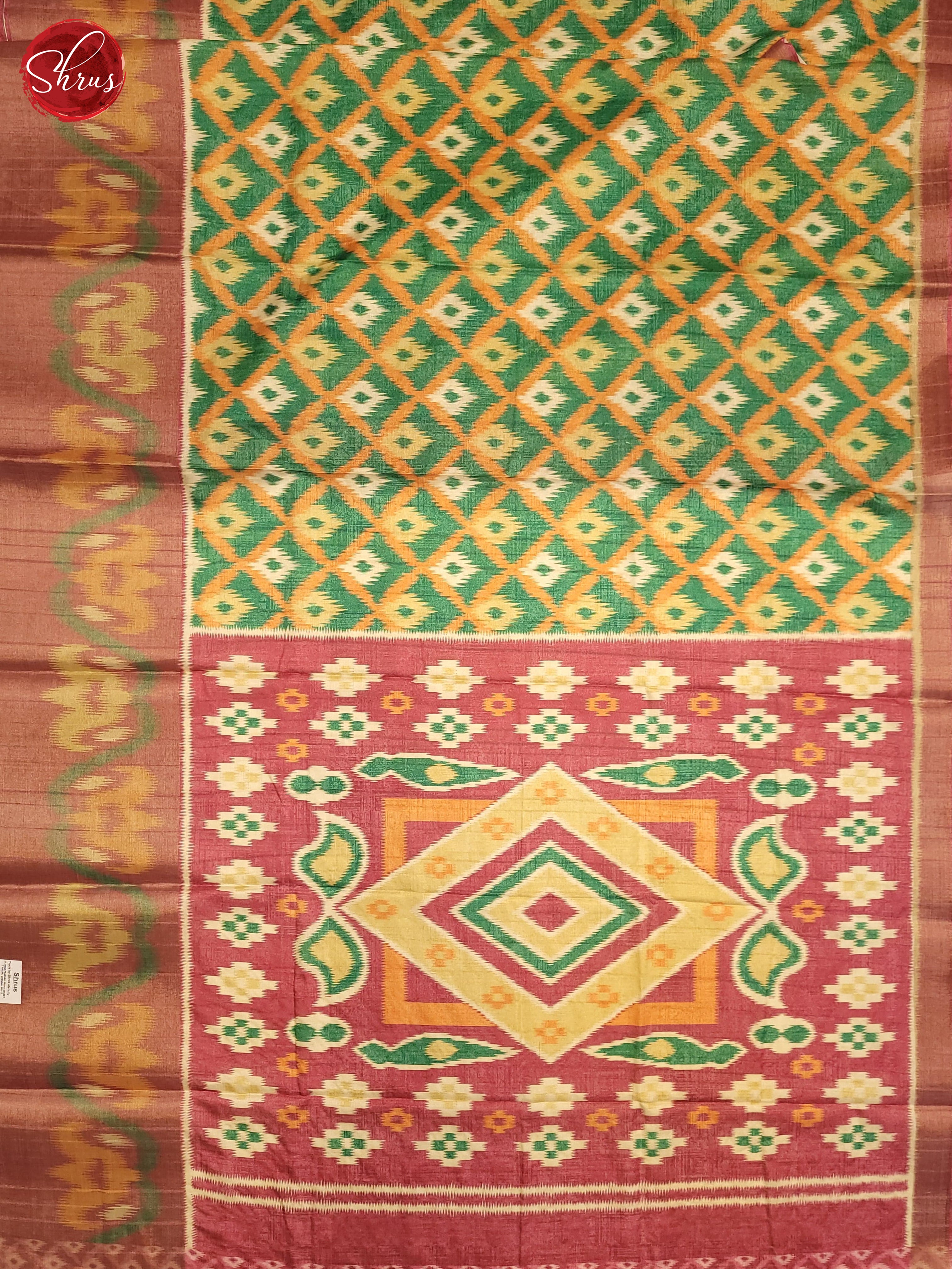 Green & Pink - Semi Pochampally Saree - Shop on ShrusEternity.com