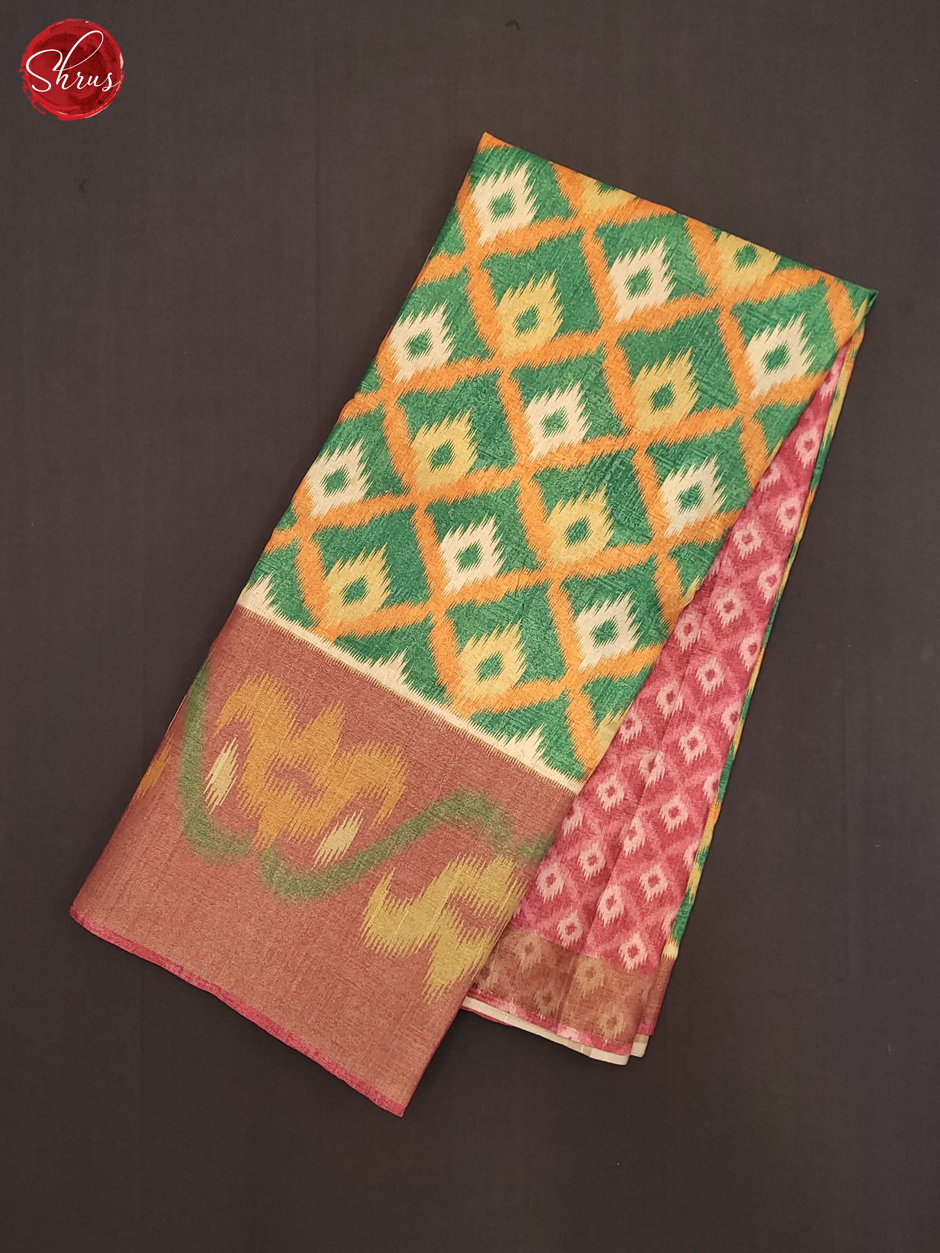 Green & Pink - Semi Pochampally Saree - Shop on ShrusEternity.com