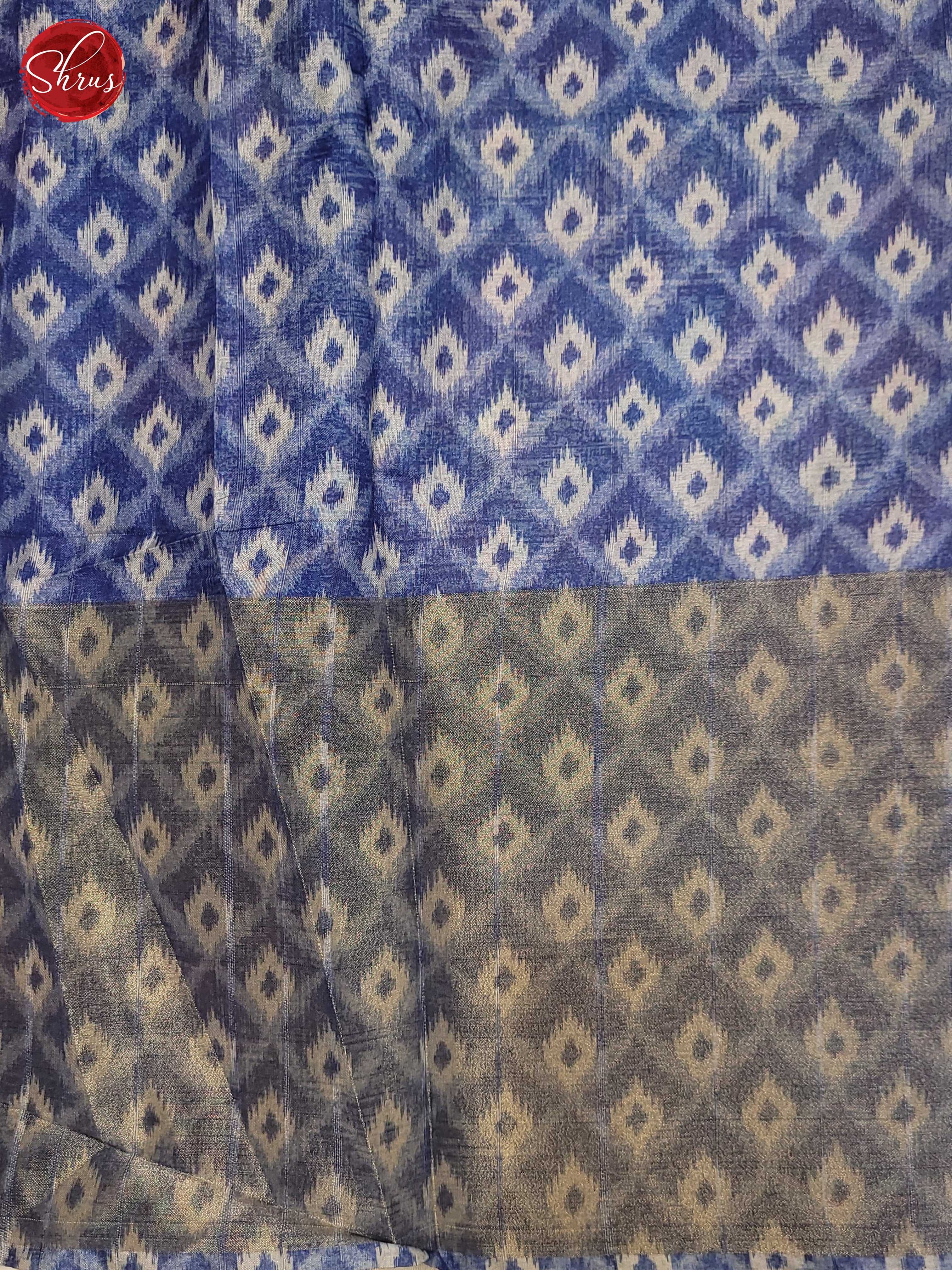 Orange & Blue - Semi Pochampally Saree - Shop on ShrusEternity.com