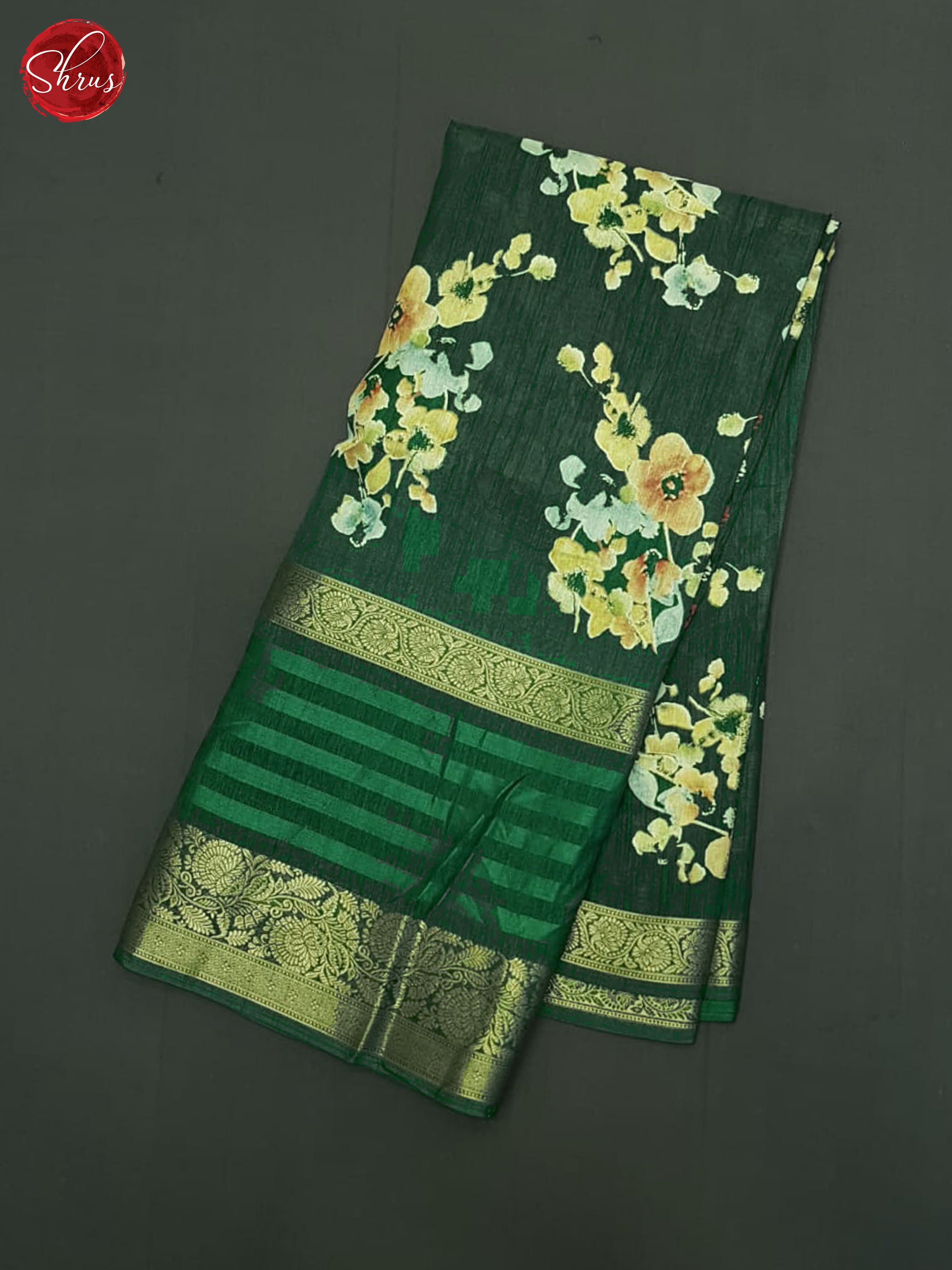 Green - Semi Crepe Saree - Shop on ShrusEternity.com