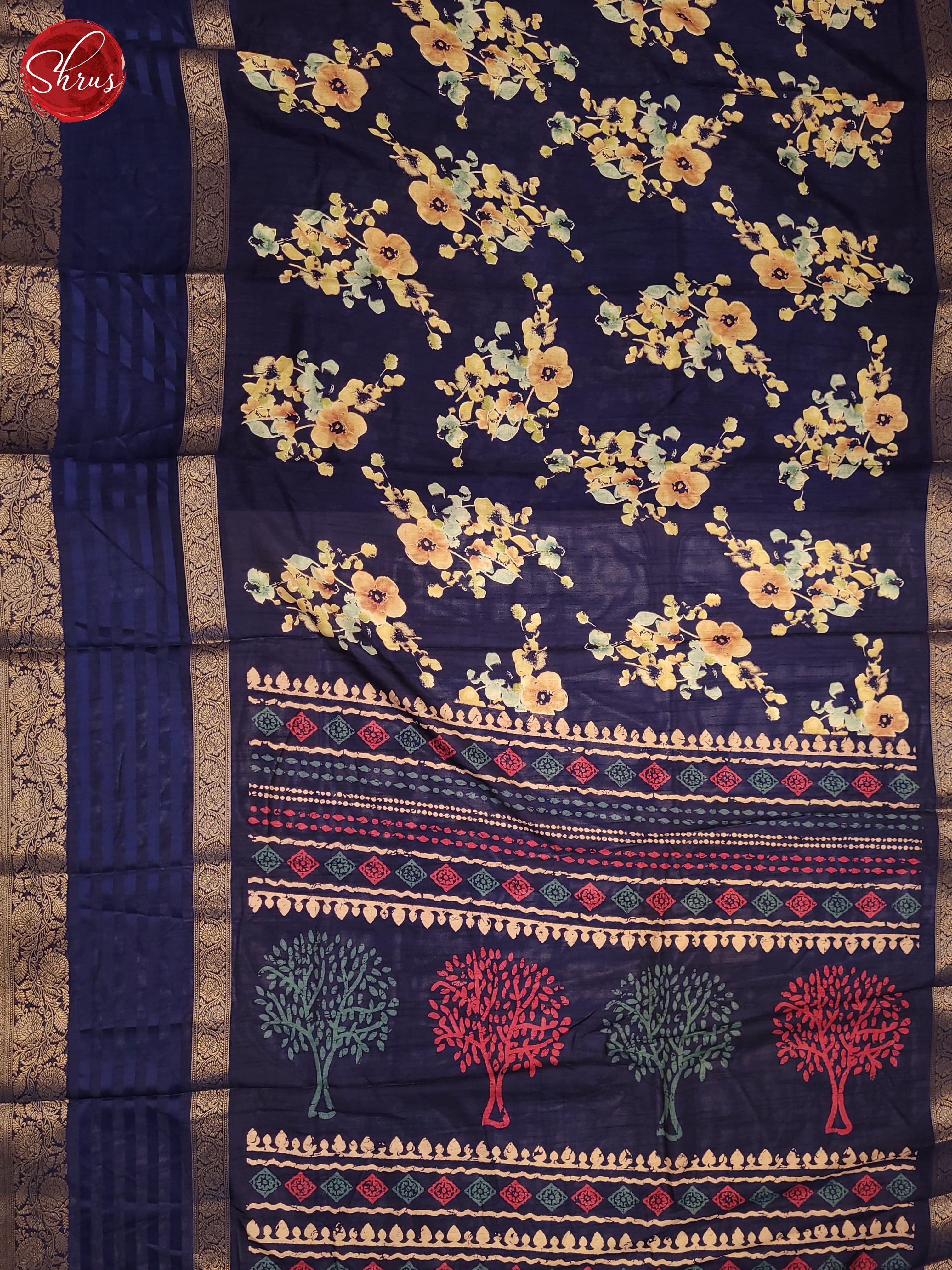 Blue(Single Tone) - Semi Crepe Saree - Shop on ShrusEternity.com