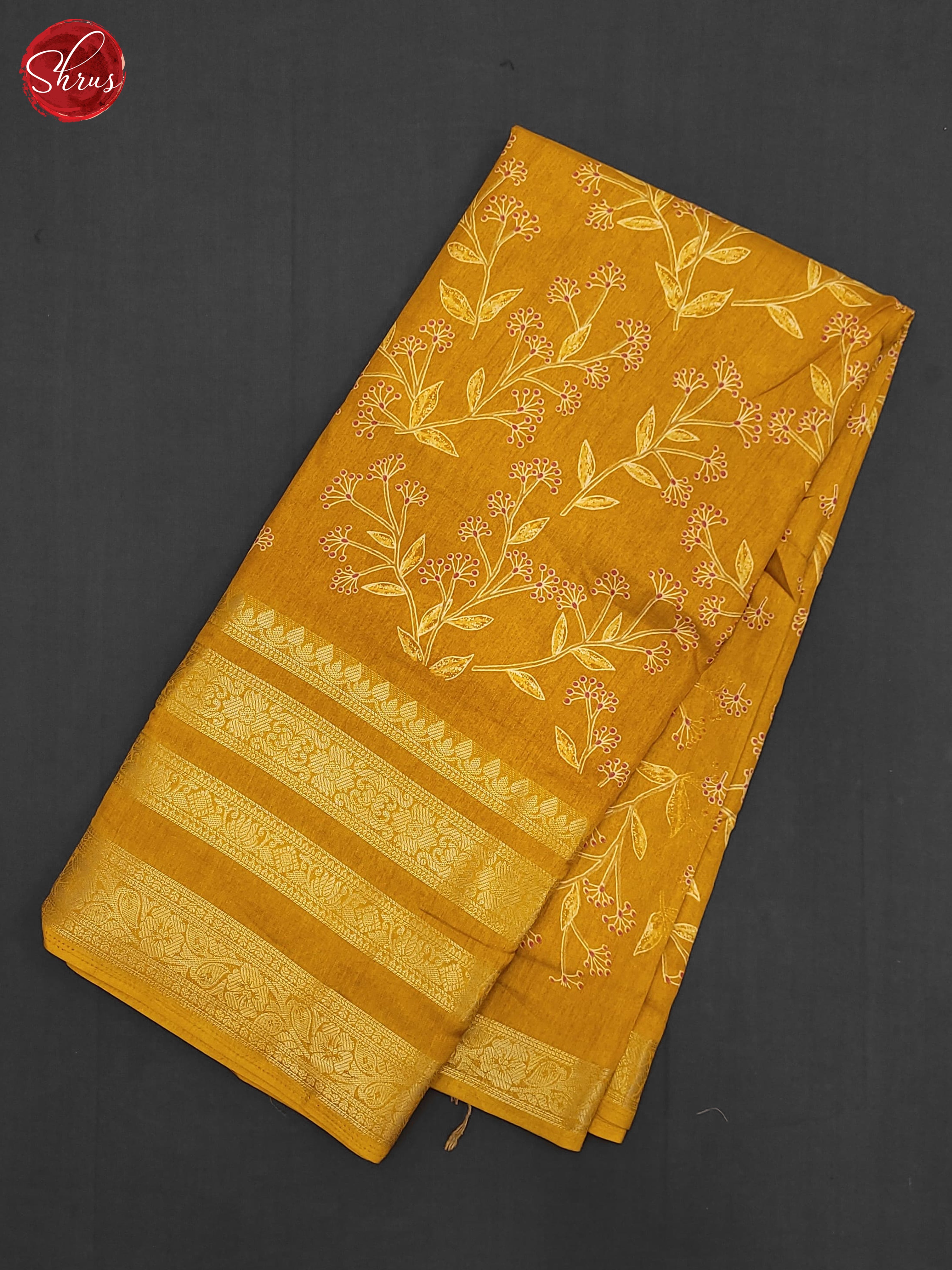Mustard(SIngle Tone) -Semi Crepe Saree - Shop on ShrusEternity.com
