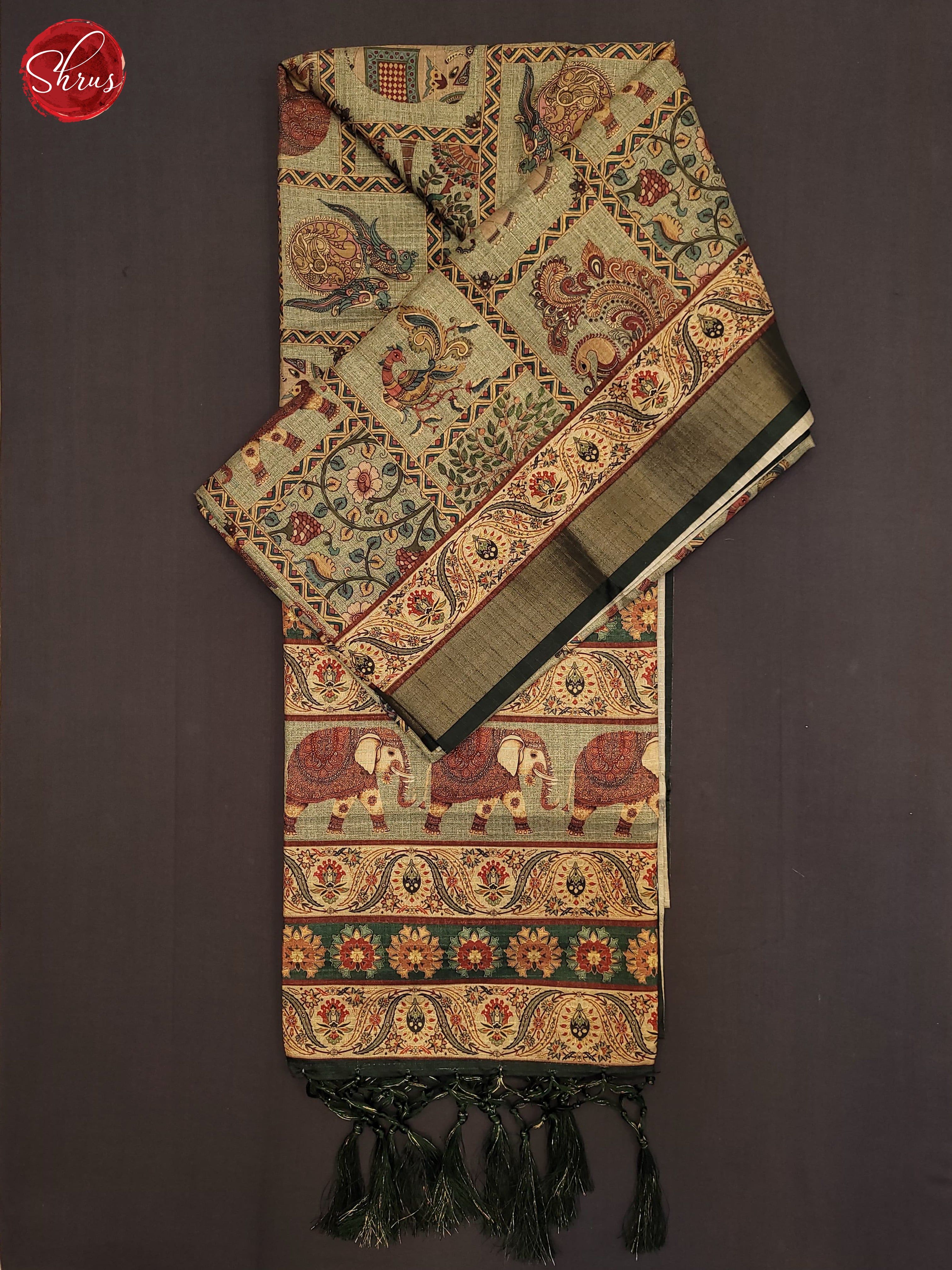 Pista Green & Green - Semi Tussar Saree - Shop on ShrusEternity.com