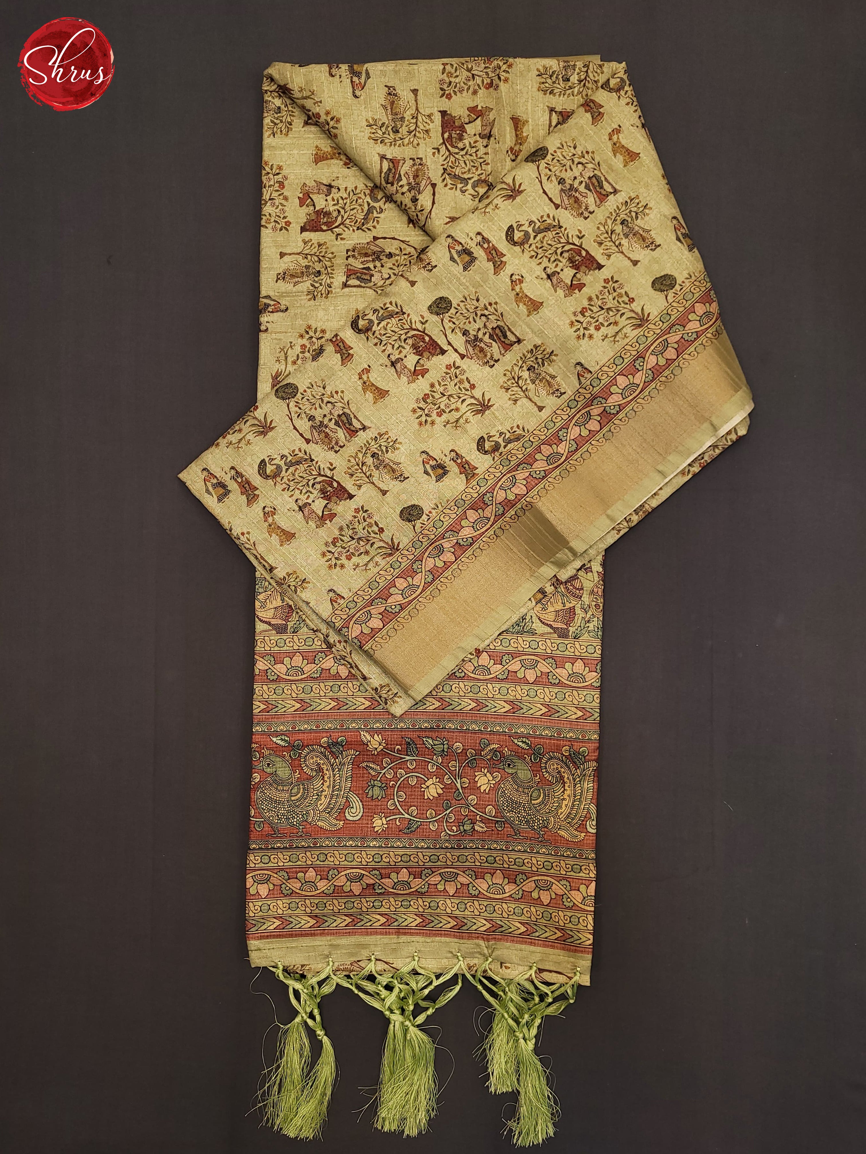 Pista Green & Brown- Semi Tussar Saree - Shop on ShrusEternity.com