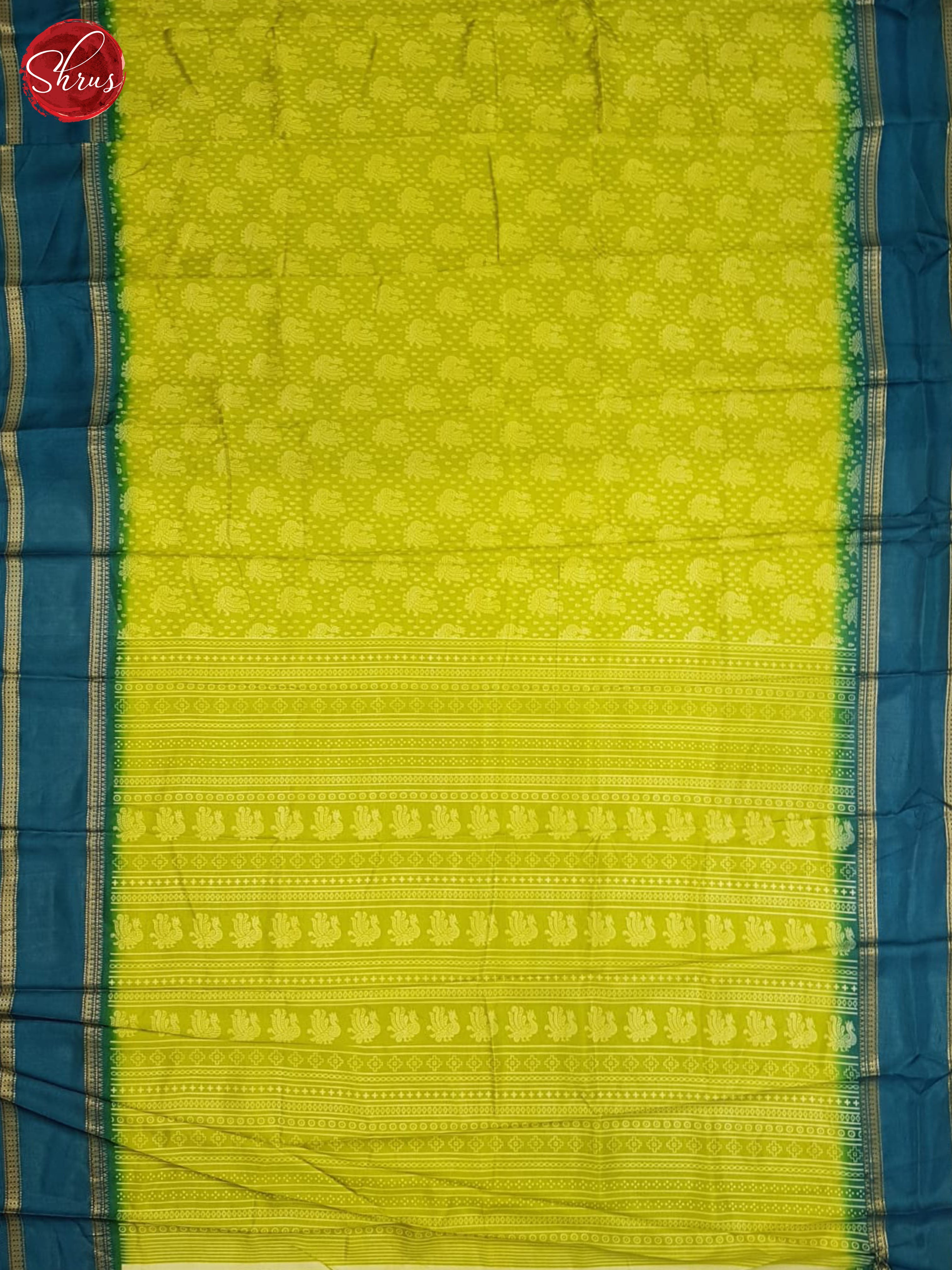 Green And Blue-Semi Crepe Saree - Shop on ShrusEternity.com