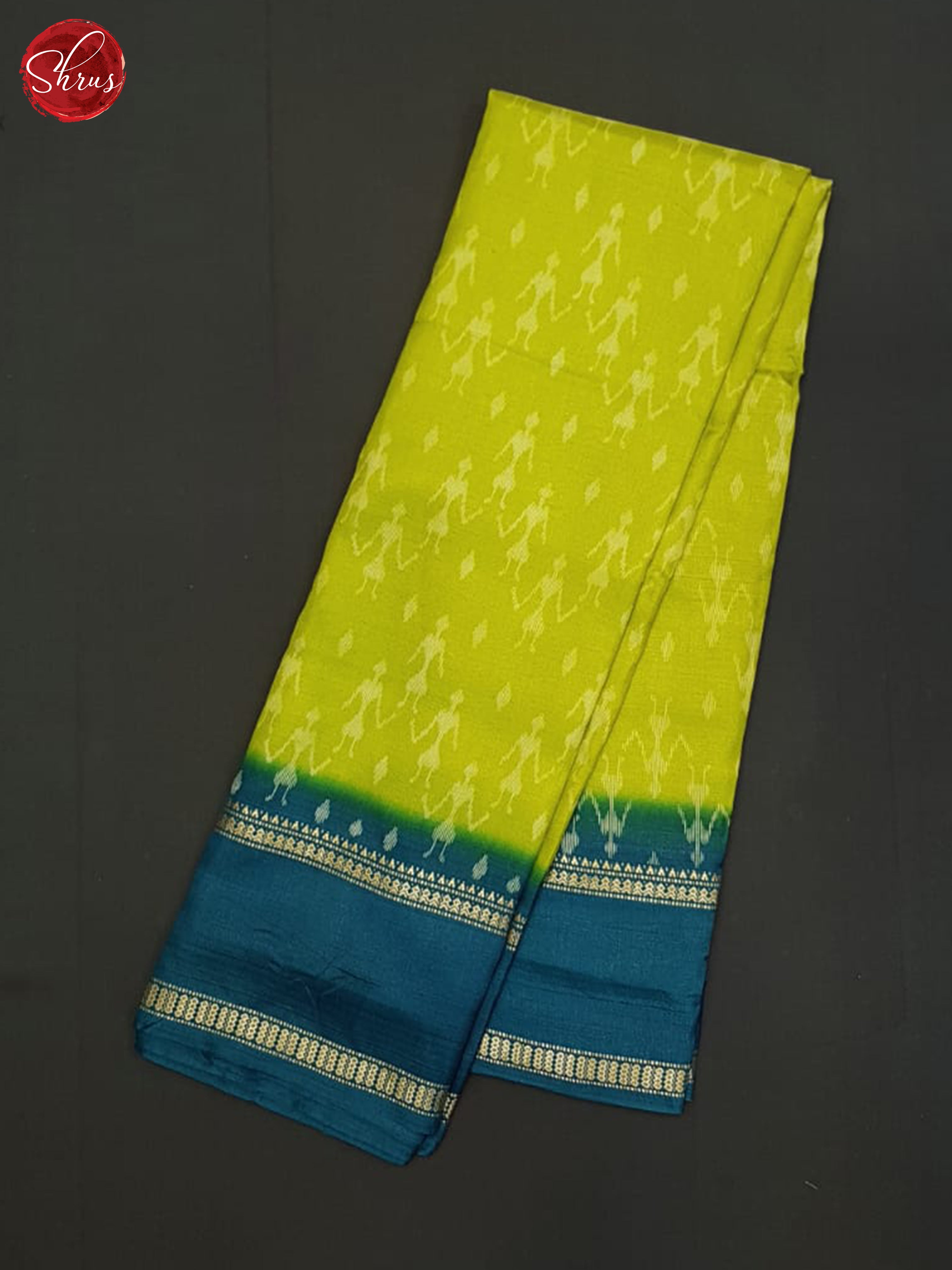 Green And Peacock Blue- Semi crepe Saree - Shop on ShrusEternity.com