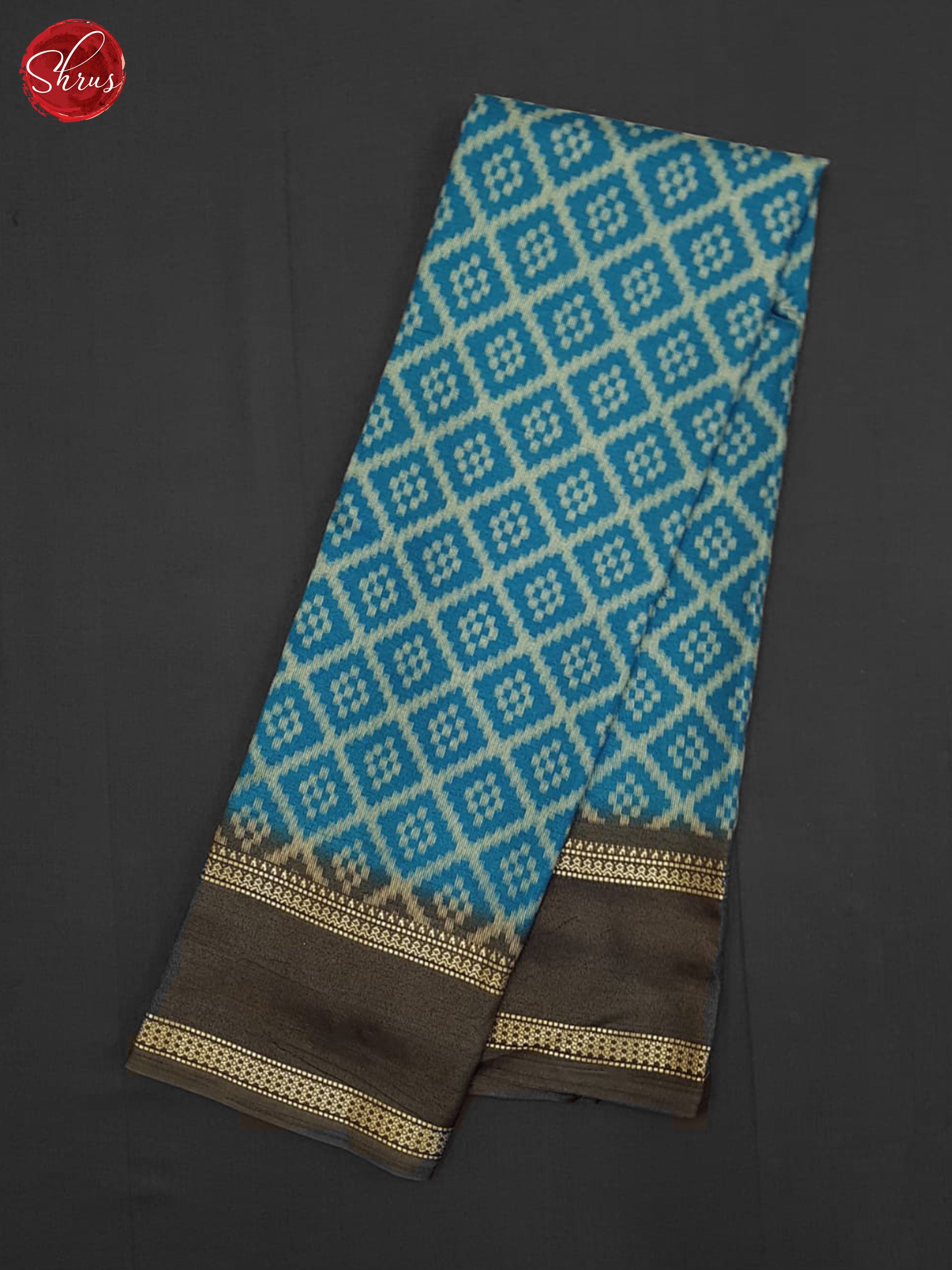Blue and brown-Semi Crepe saree - Shop on ShrusEternity.com