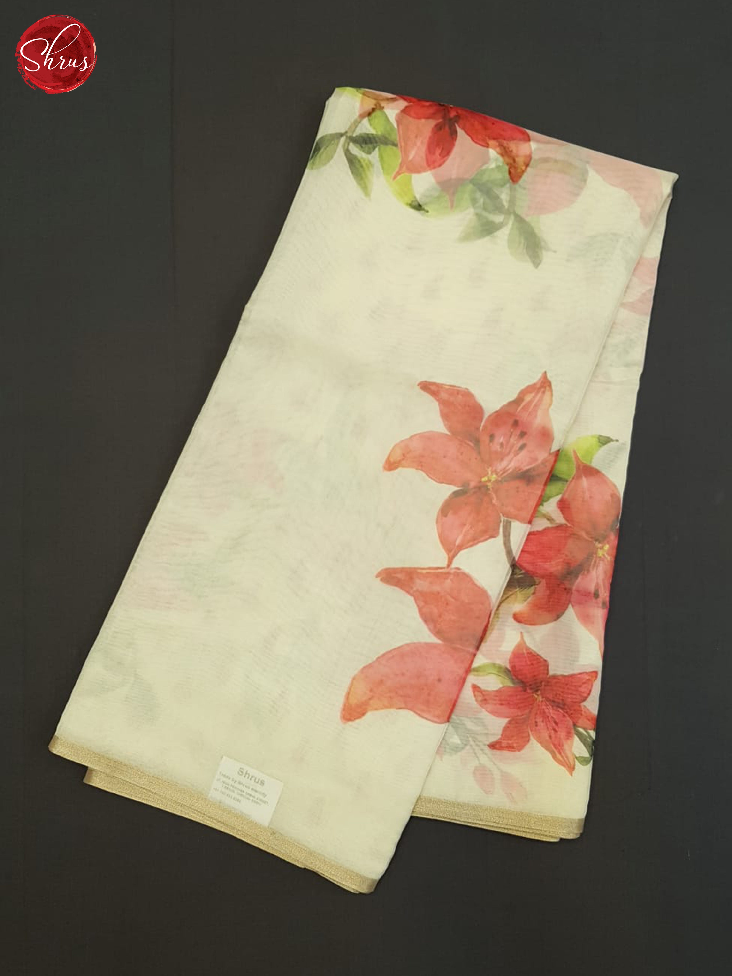 Cream(Single tone)-Semi Organza Saree - Shop on ShrusEternity.com