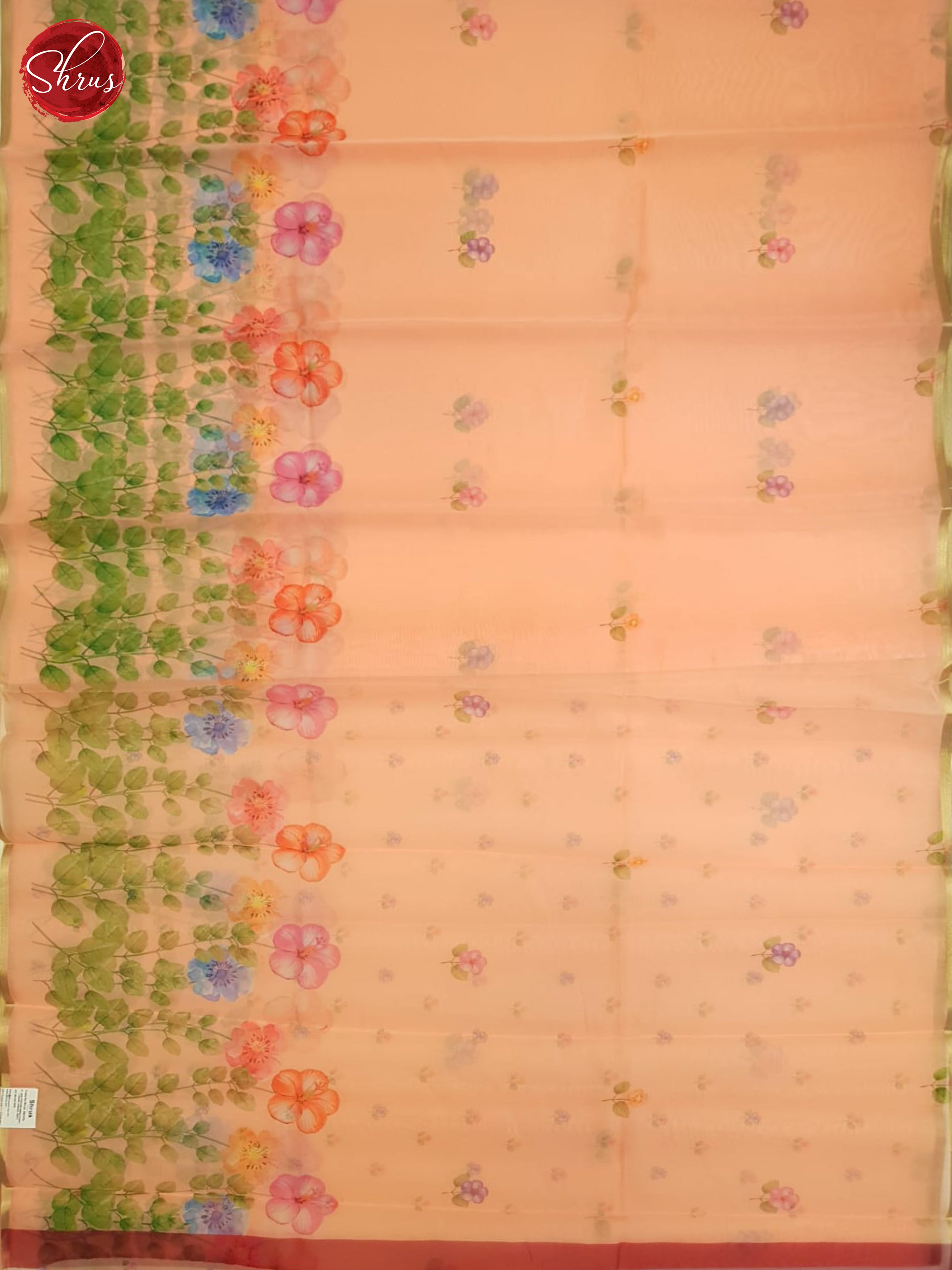 Peach(single tone)-Semi Organza Saree - Shop on ShrusEternity.com