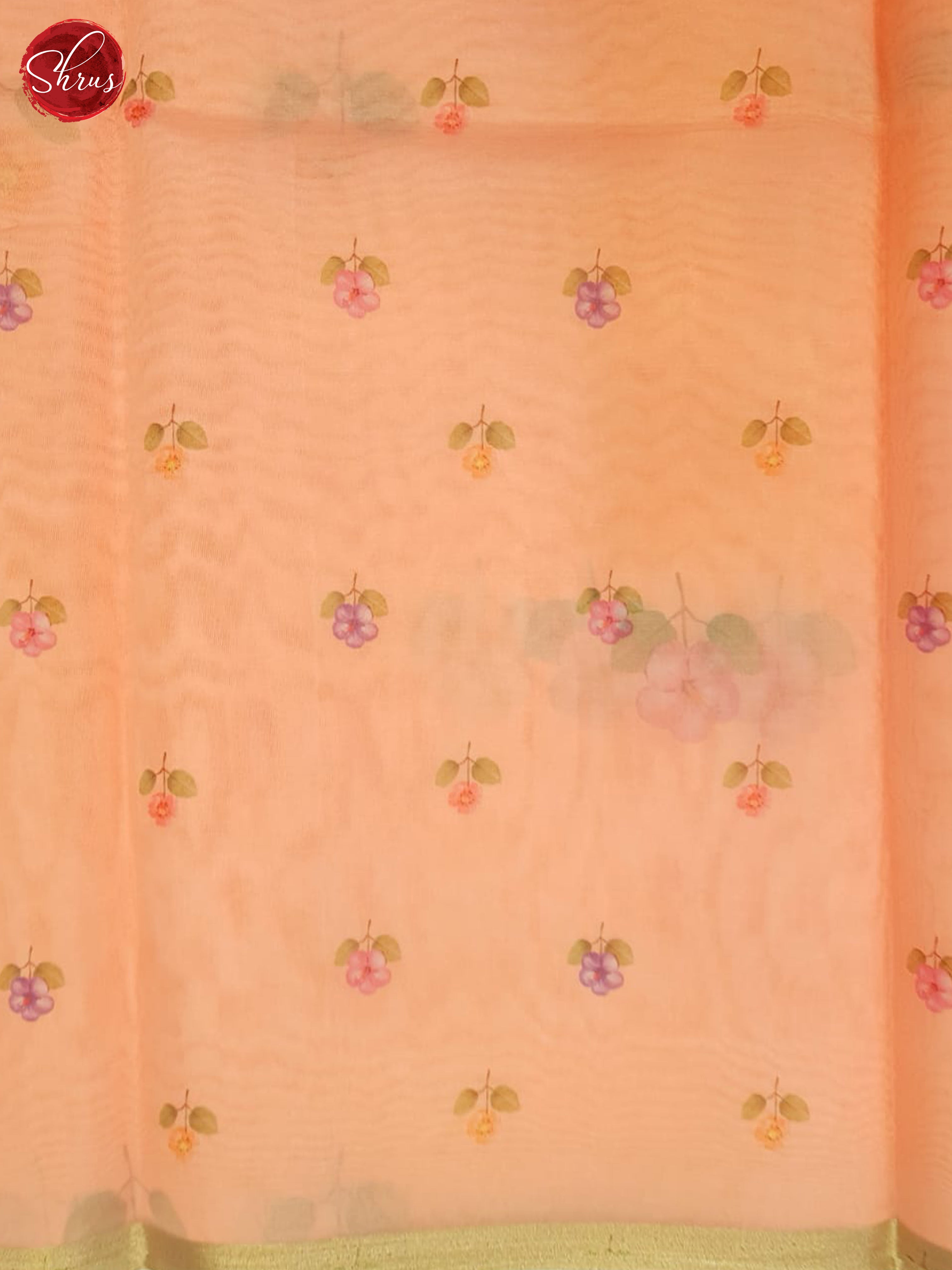 Peach(single tone)-Semi Organza Saree - Shop on ShrusEternity.com