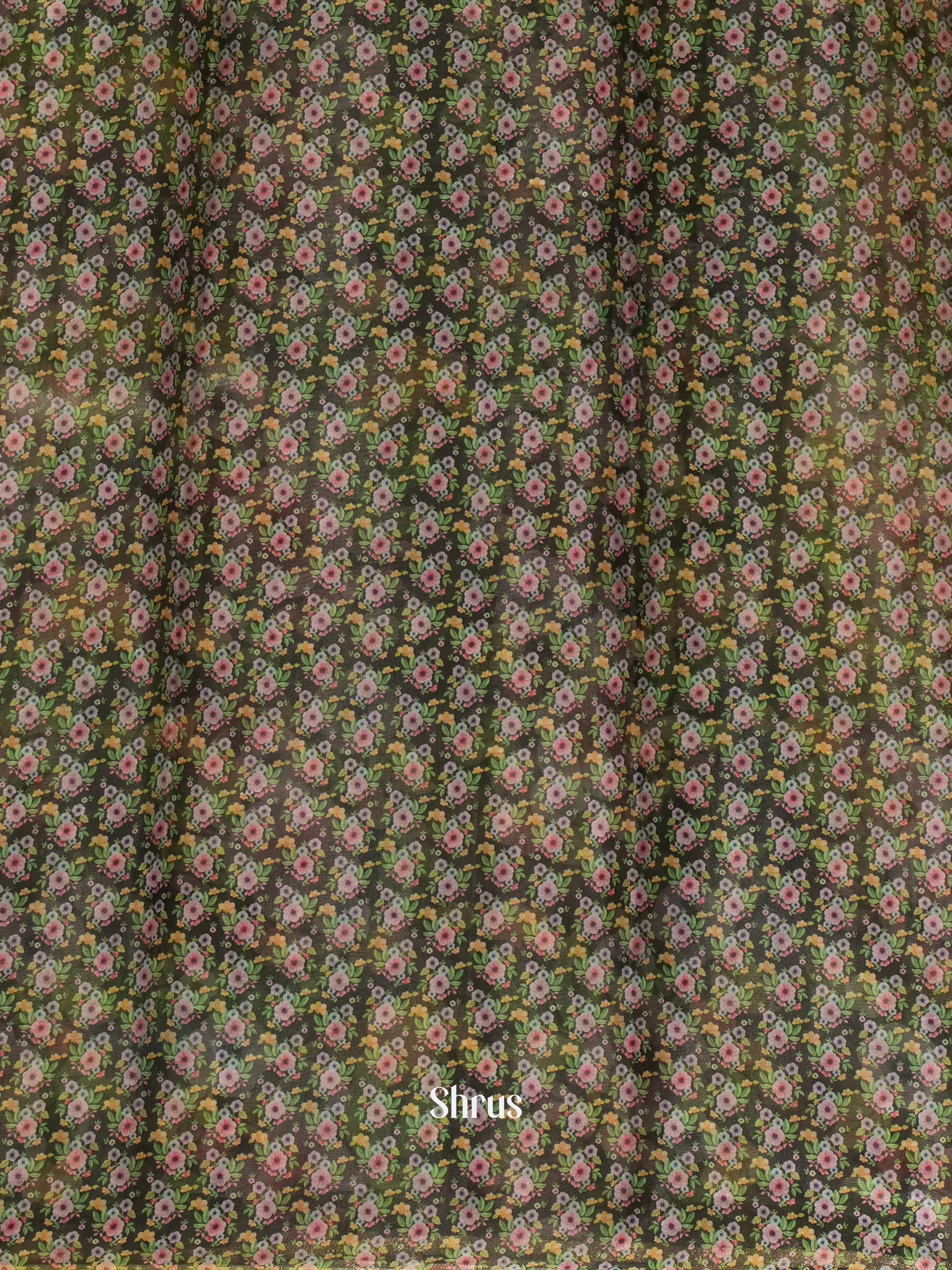 Black & grey - Semi Organza Saree - Shop on ShrusEternity.com