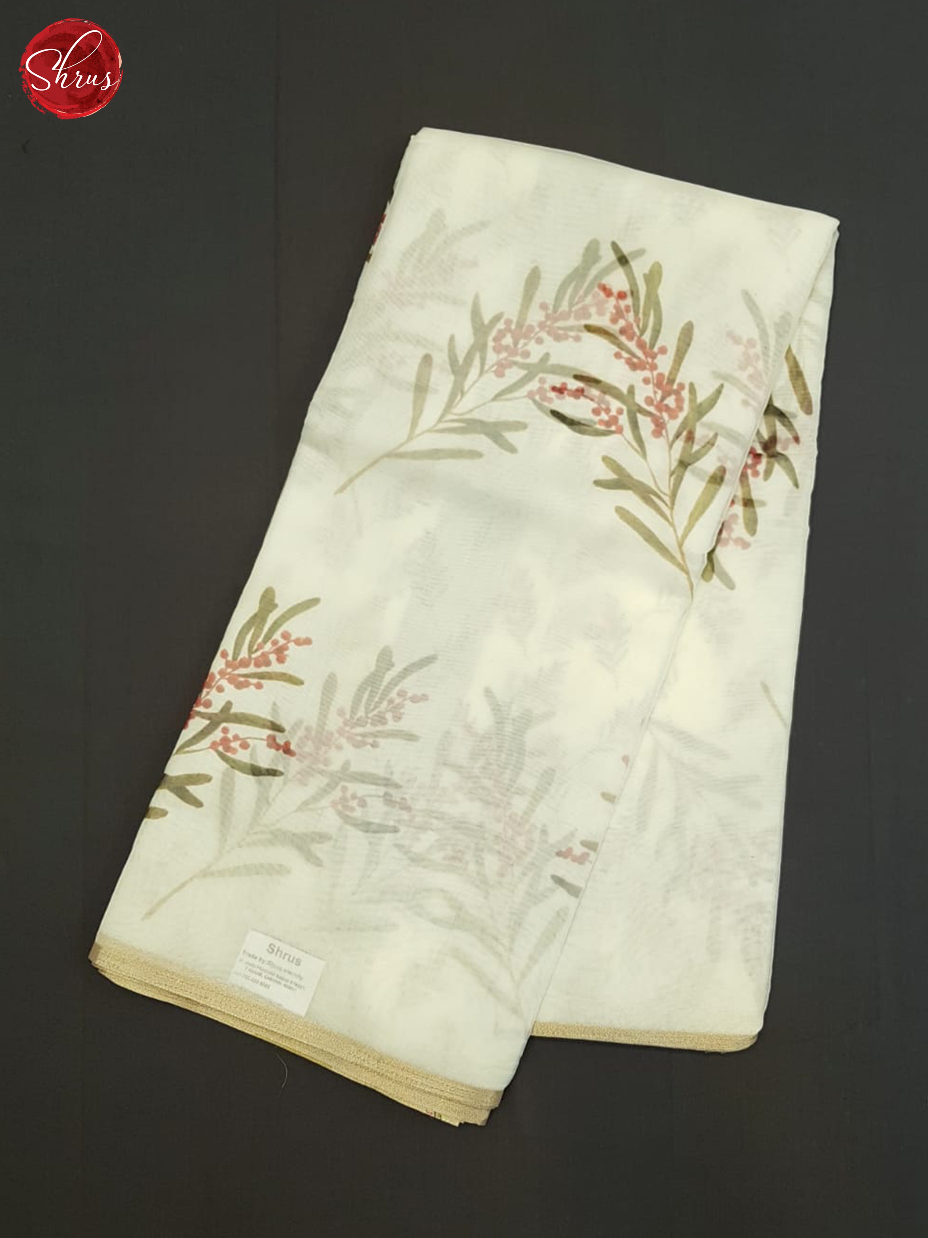 Cream(Single tone)-Semi Organza Saree - Shop on ShrusEternity.com