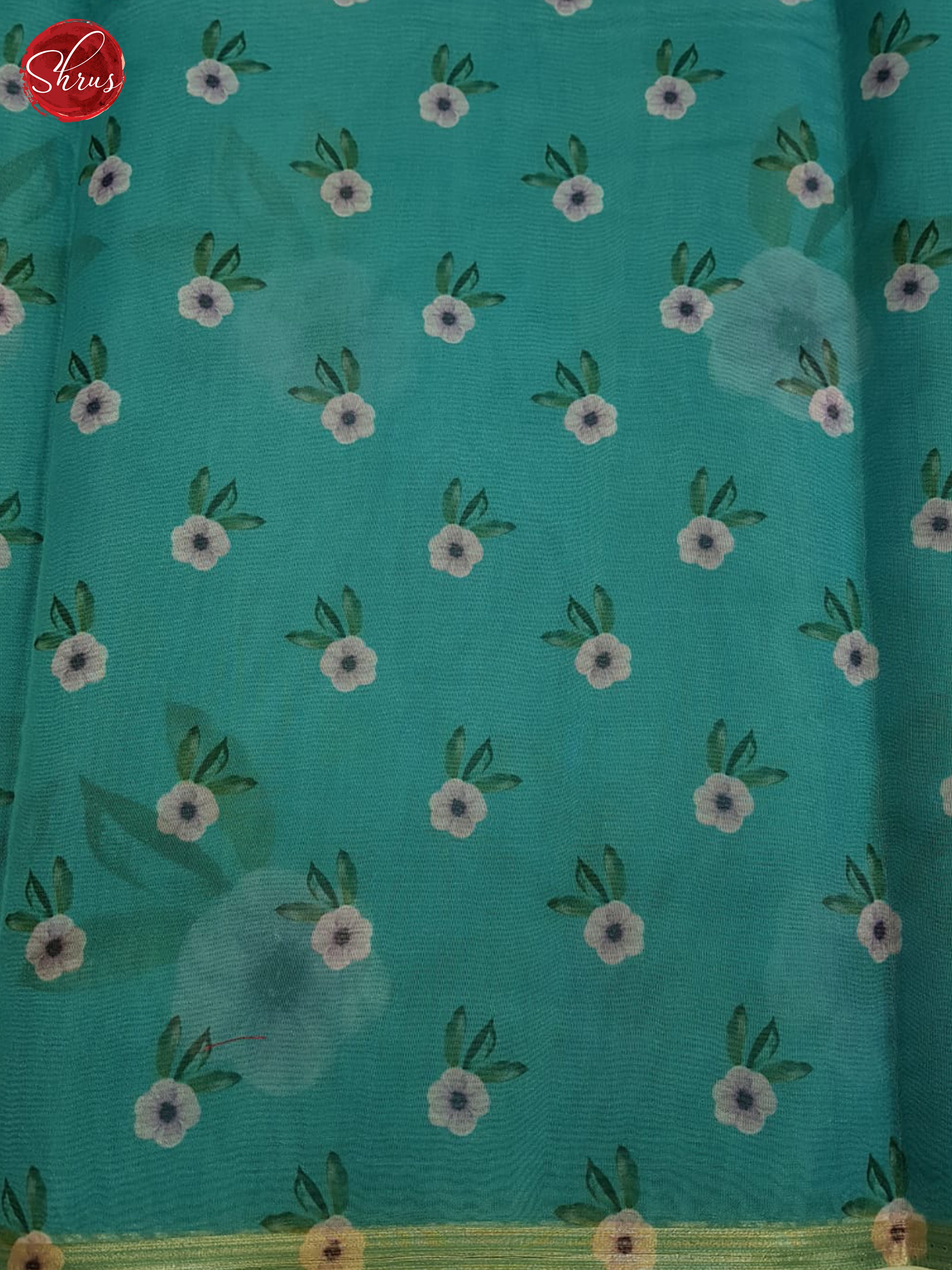 Teal Blue(Singe tone)-Semi Organza saree - Shop on ShrusEternity.com