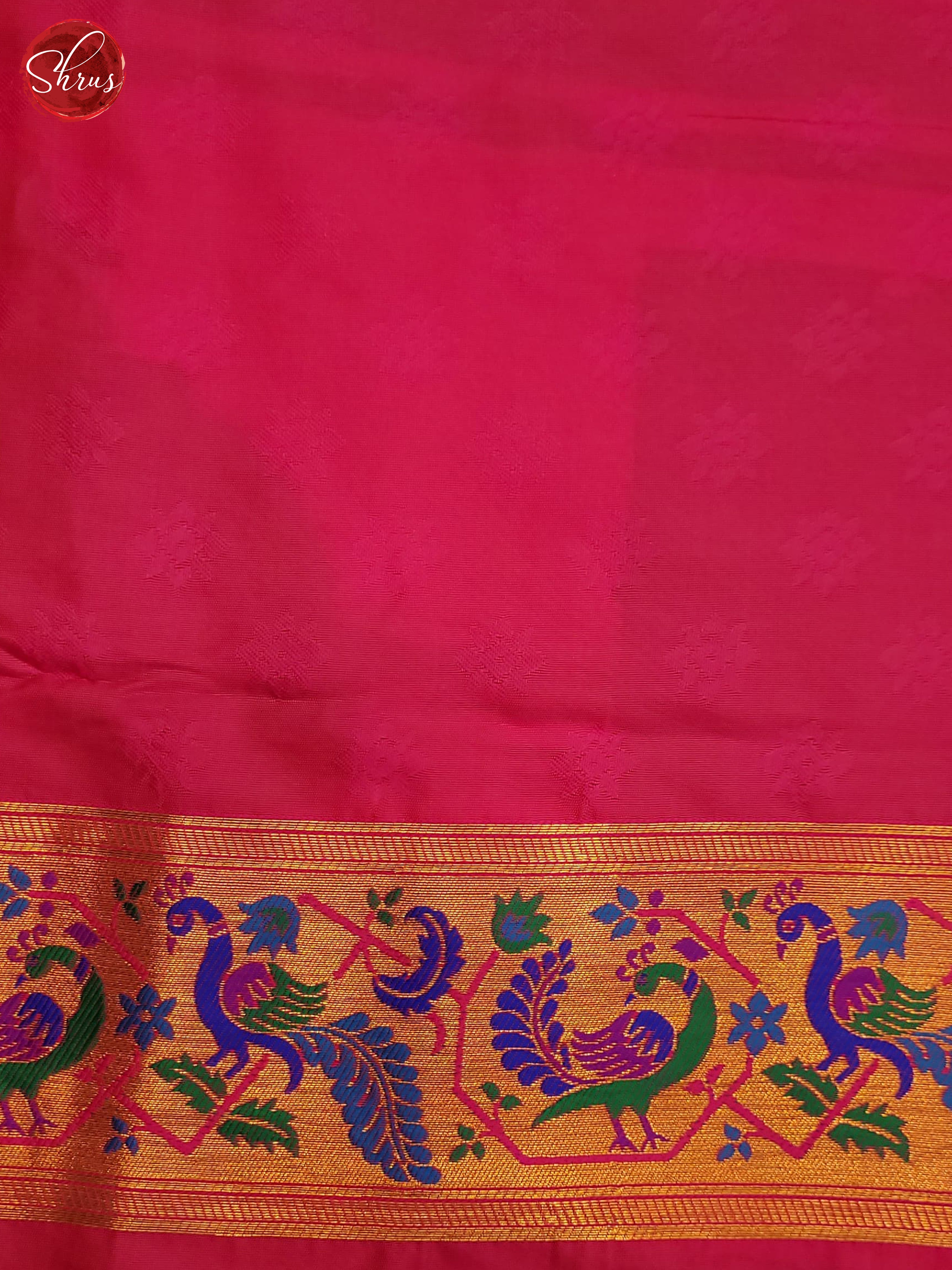 Pink(Single Tone)- Semi Kanchipuram Saree - Shop on ShrusEternity.com