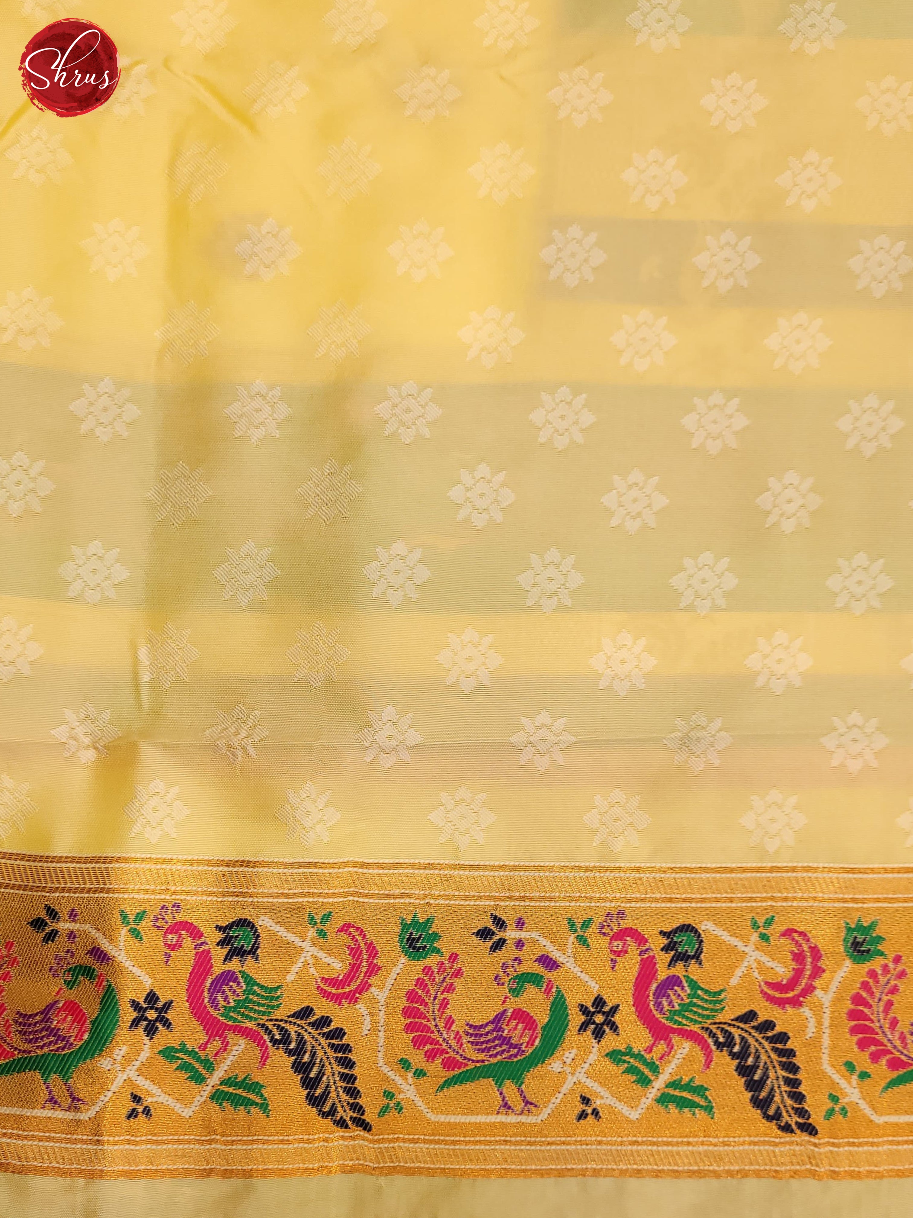 Cream(Single Tone) - Semi Kanchipuram Saree - Shop on ShrusEternity.com