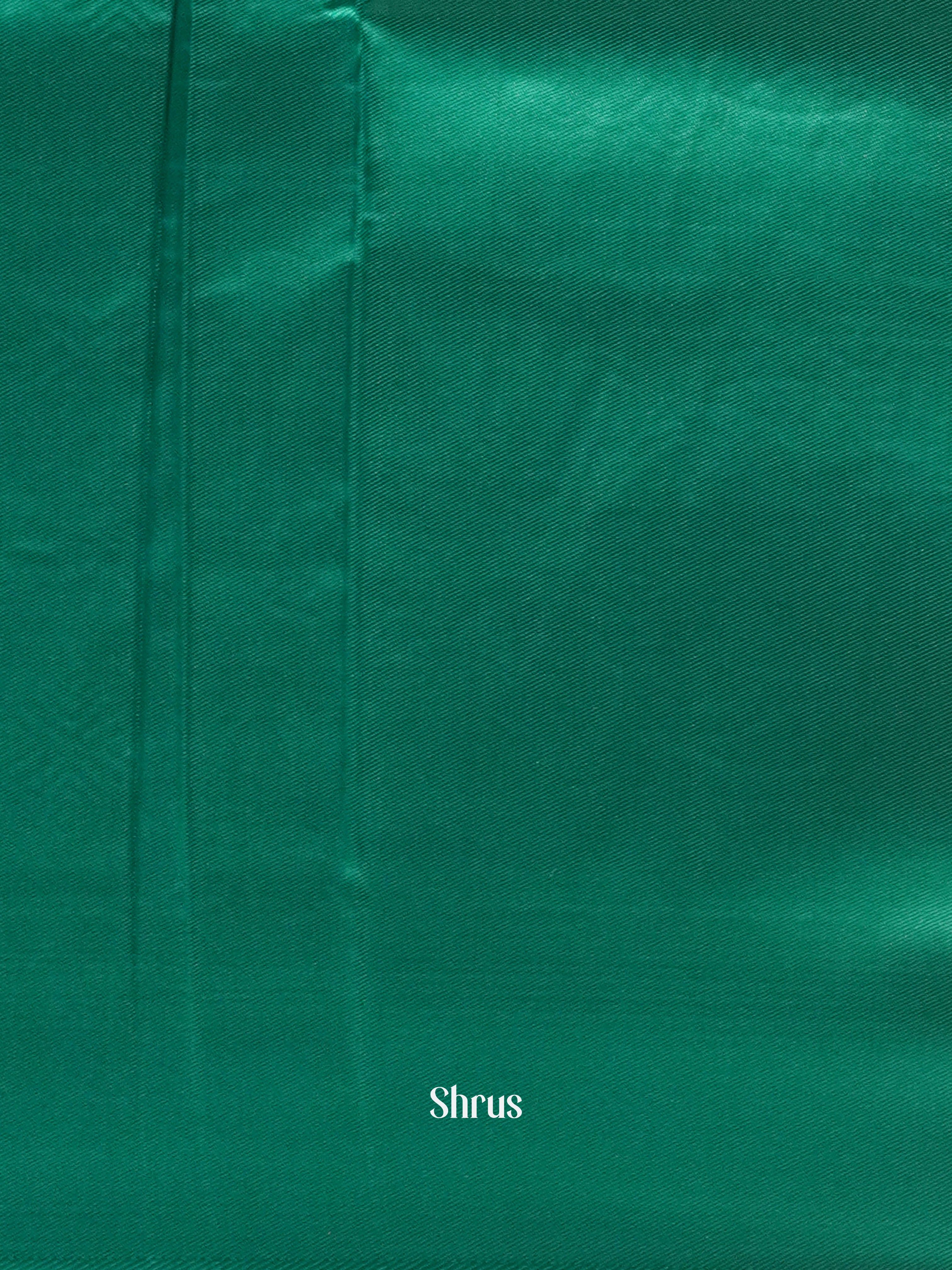 Green & dark green - semi kanchipuram saree - Shop on ShrusEternity.com