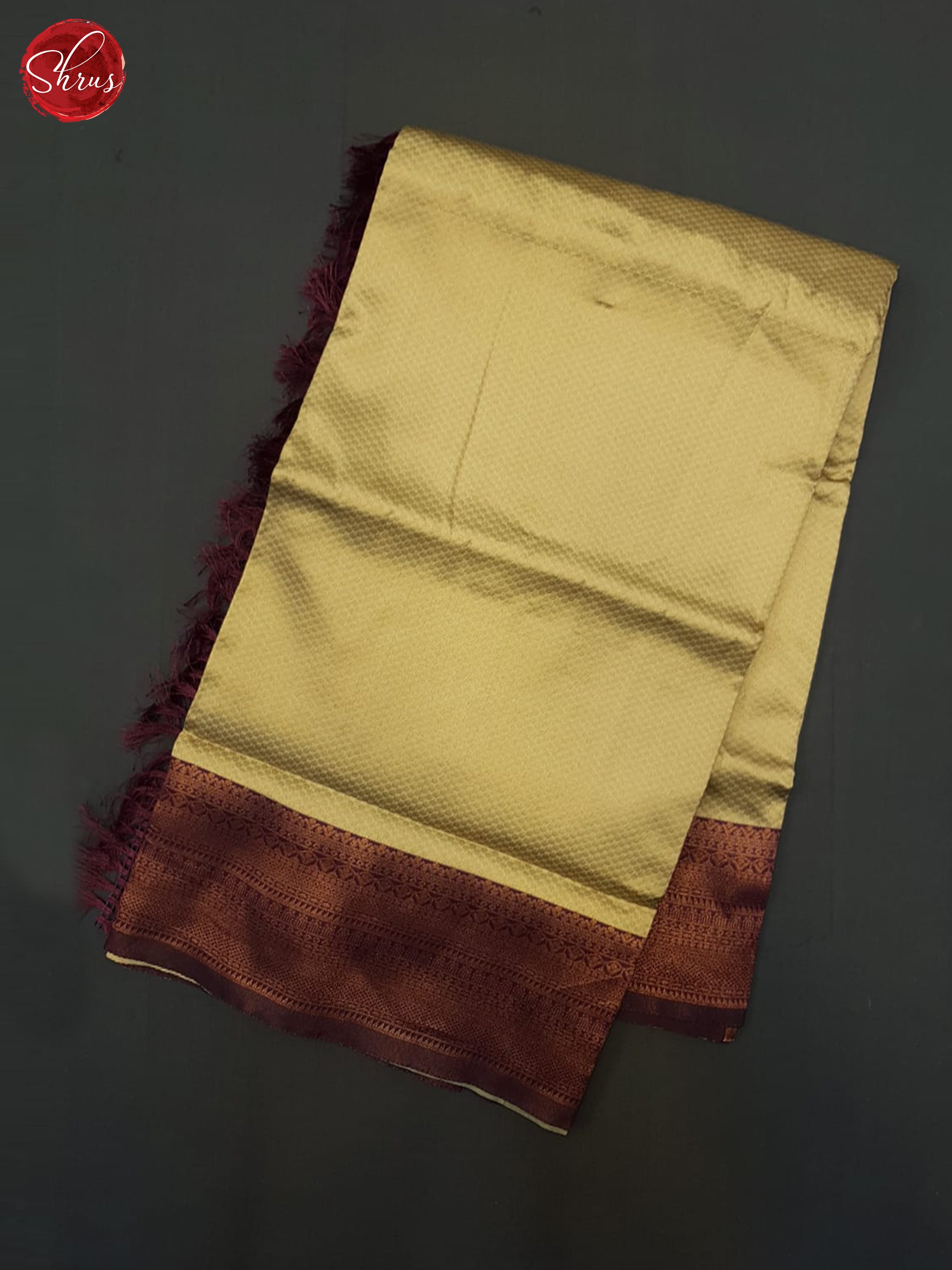 Beige and Purple- Semi Kanchipuram Saree - Shop on ShrusEternity.com