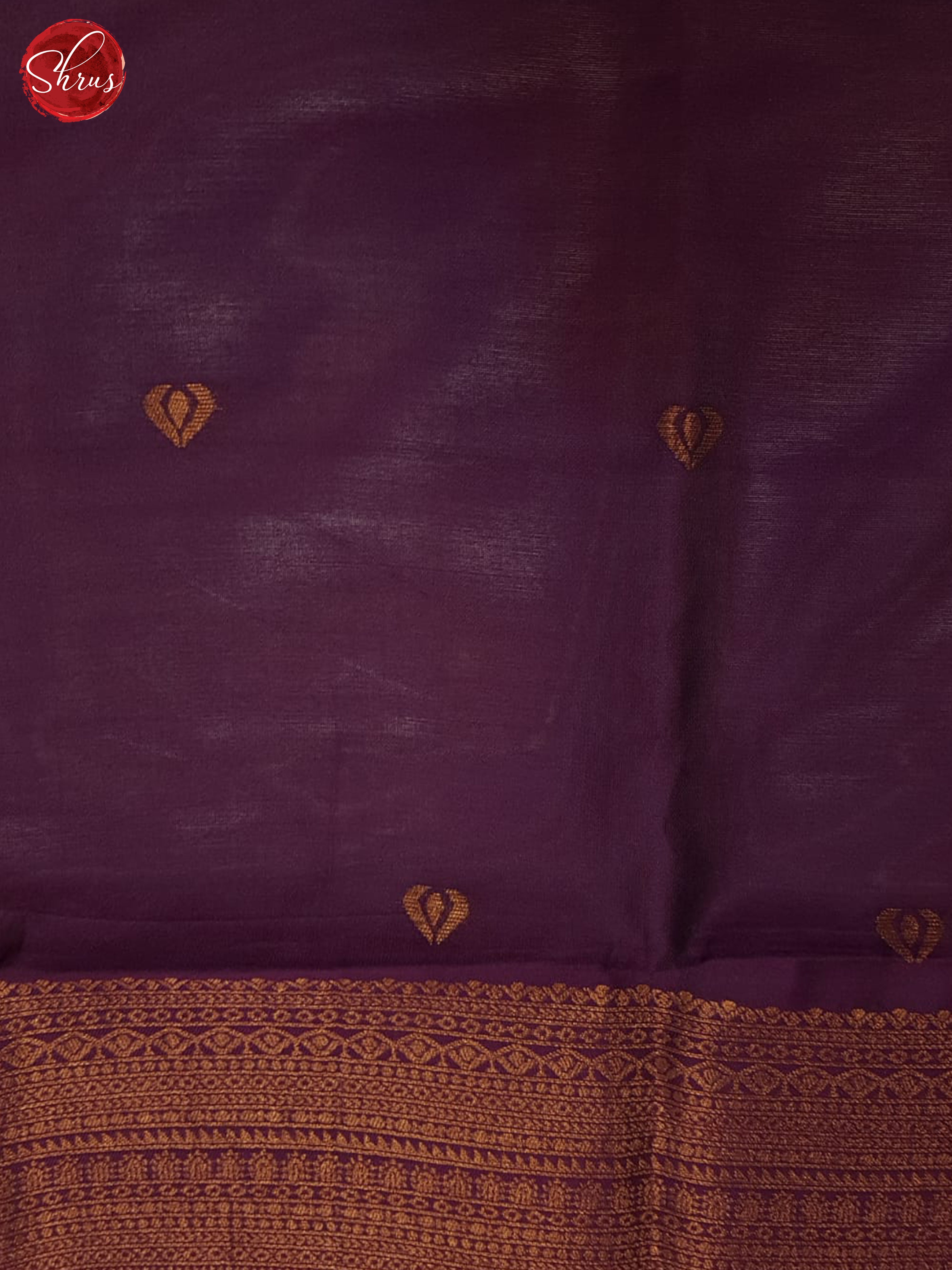 Beige and Purple- Semi Kanchipuram Saree - Shop on ShrusEternity.com