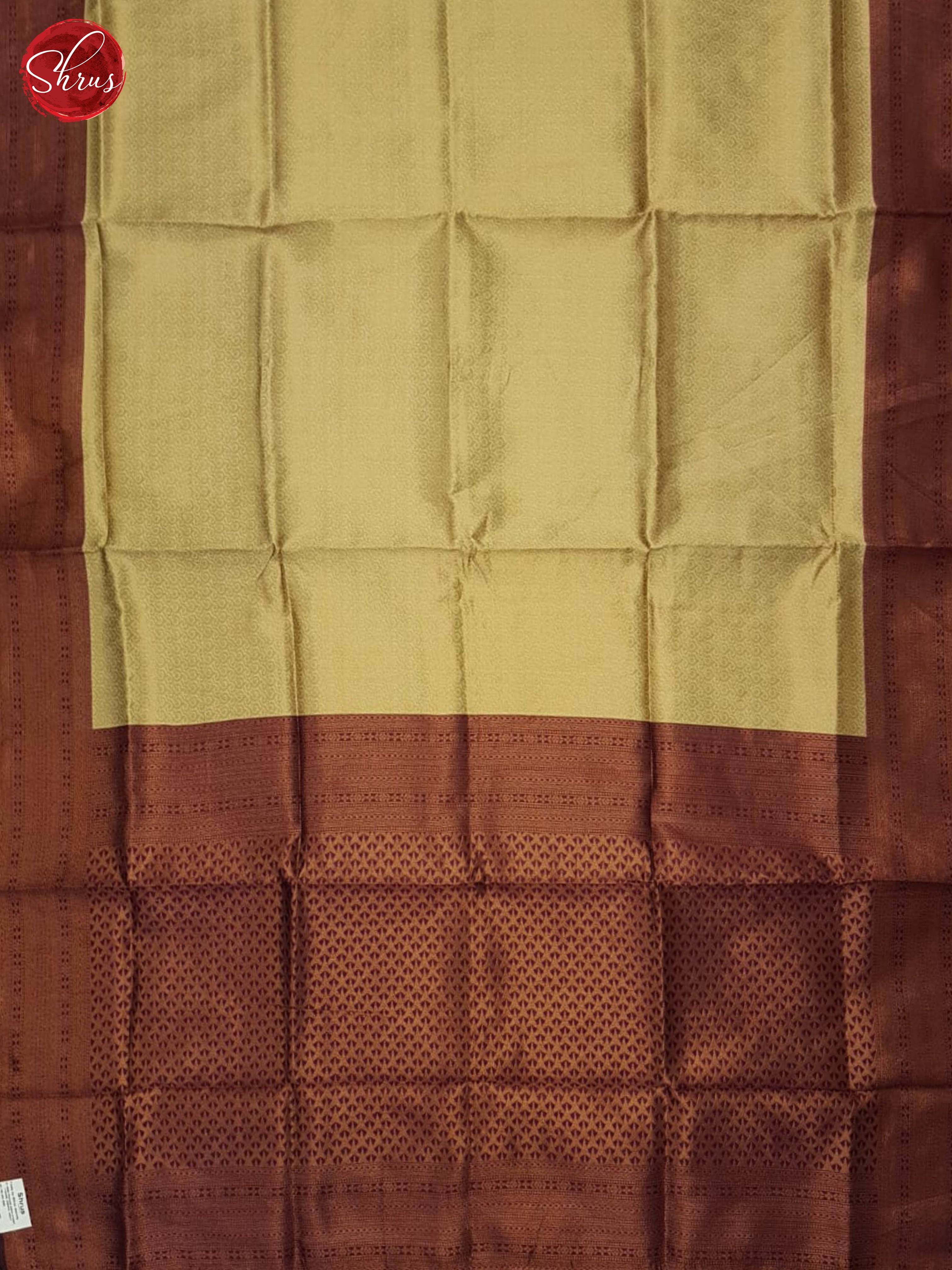 Beige & Wine- Semi Kanchipuram Saree - Shop on ShrusEternity.com