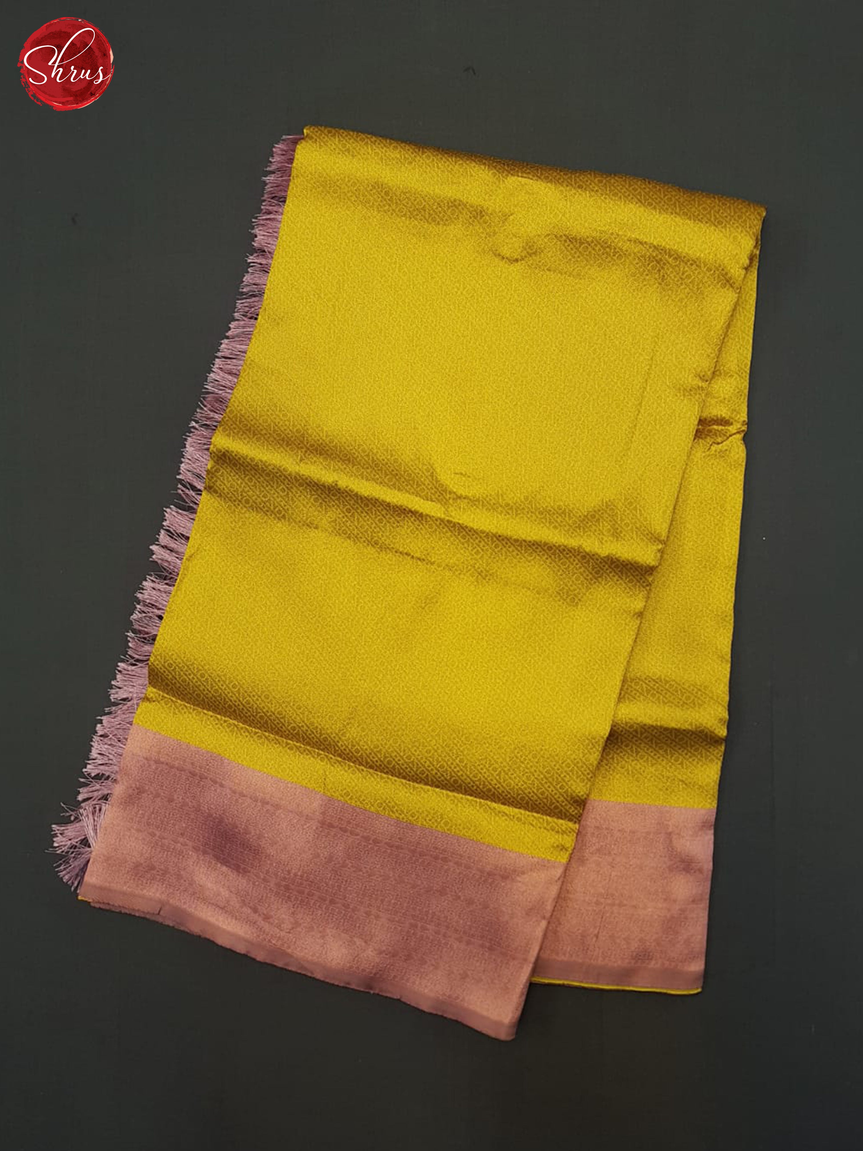 Mustard & Pink - Semi Kanchipuram Saree - Shop on ShrusEternity.com