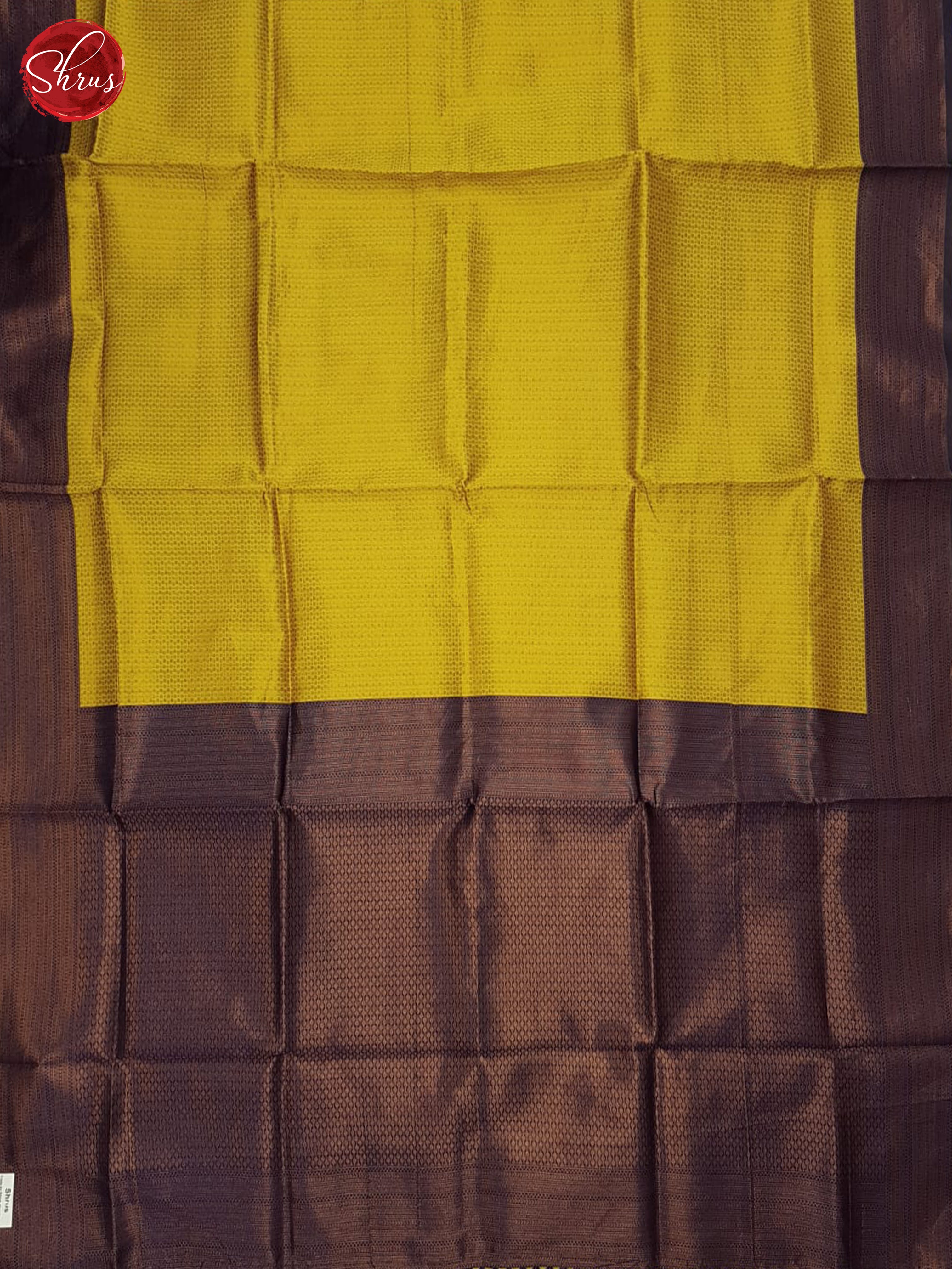 Yellow & Blue - Semi Kanchipuram Saree - Shop on ShrusEternity.com