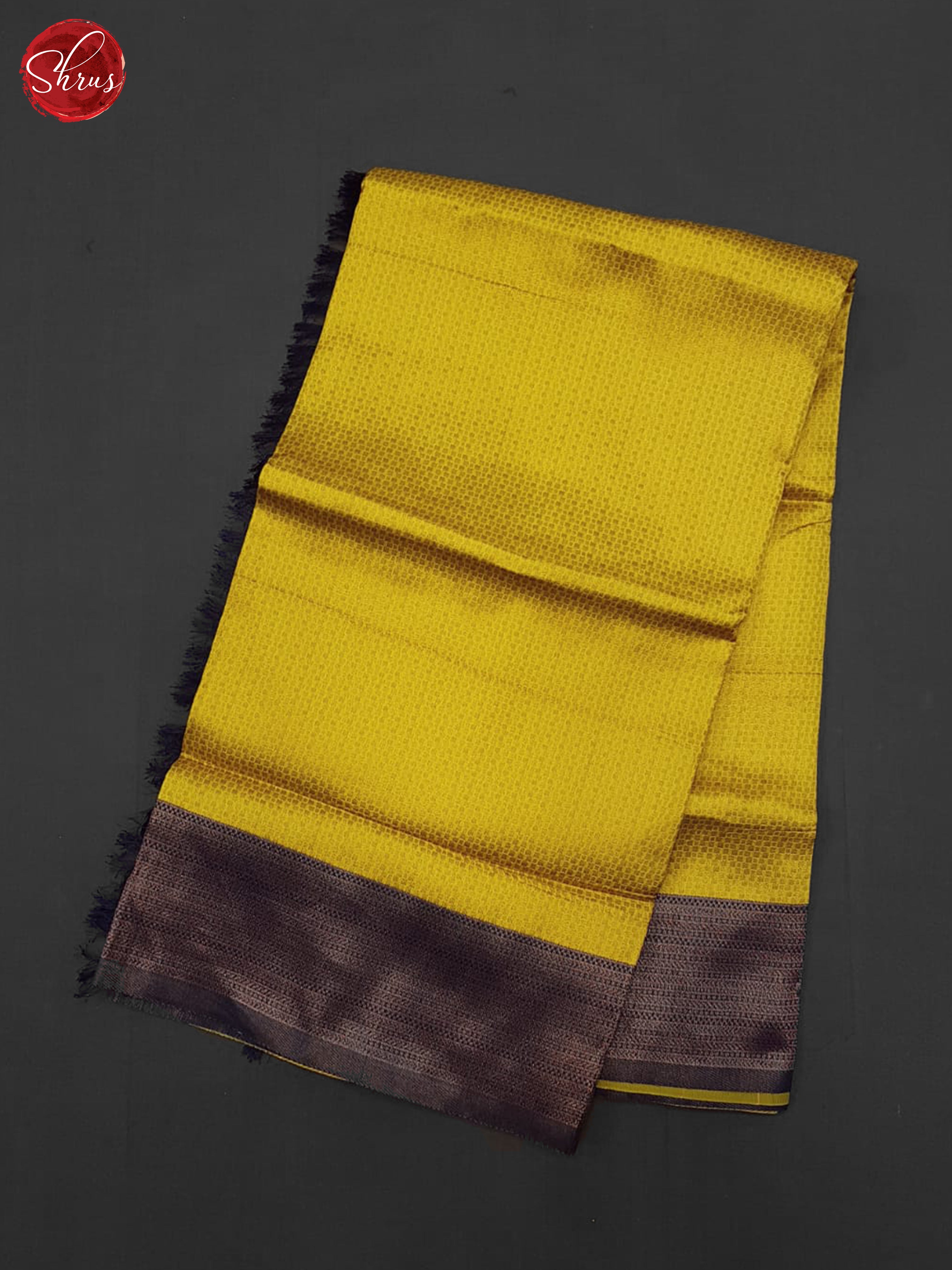 Yellow & Blue - Semi Kanchipuram Saree - Shop on ShrusEternity.com