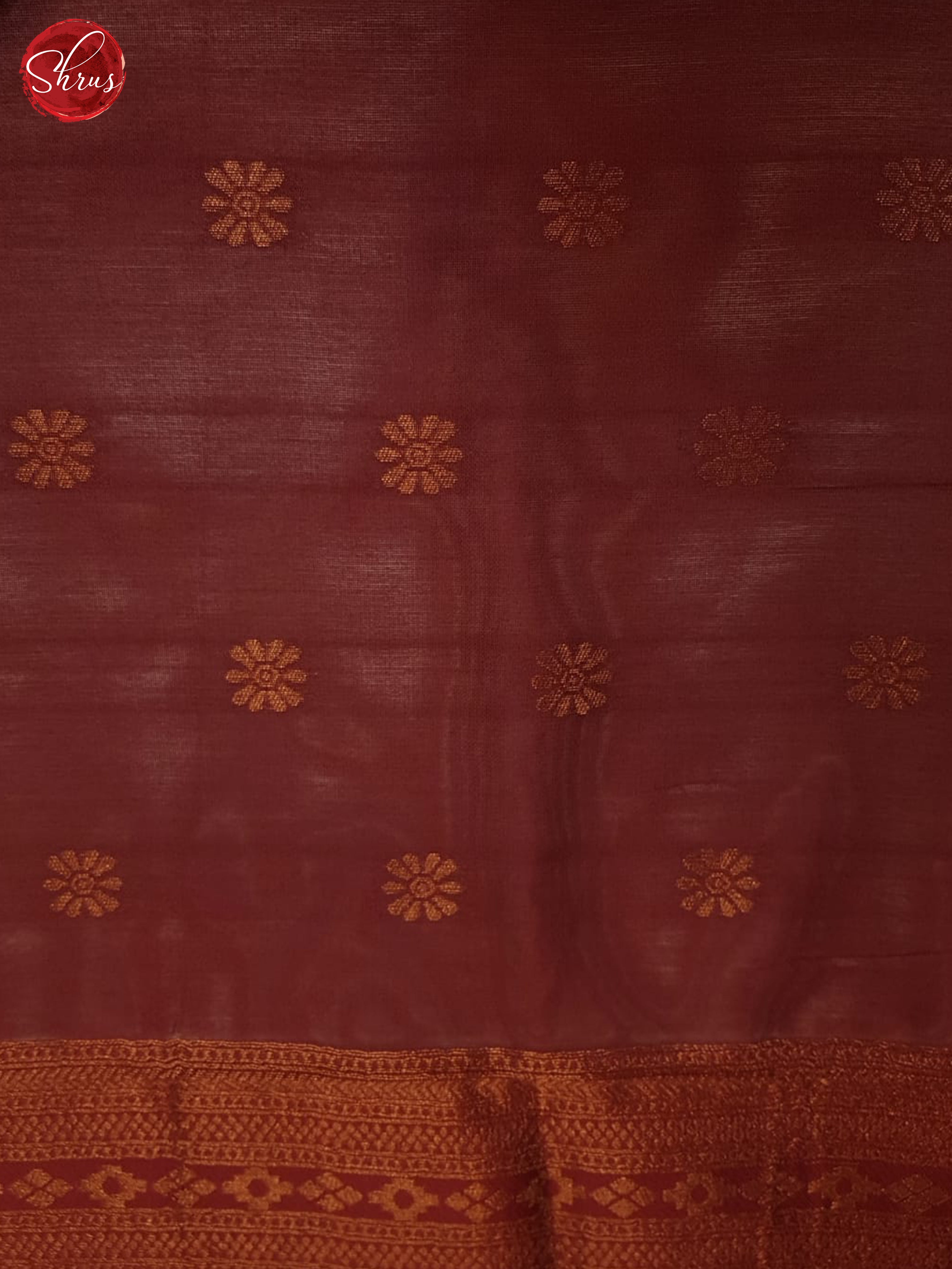 Grey & Arakku Maroon - Semi Kanchipuram Saree - Shop on ShrusEternity.com