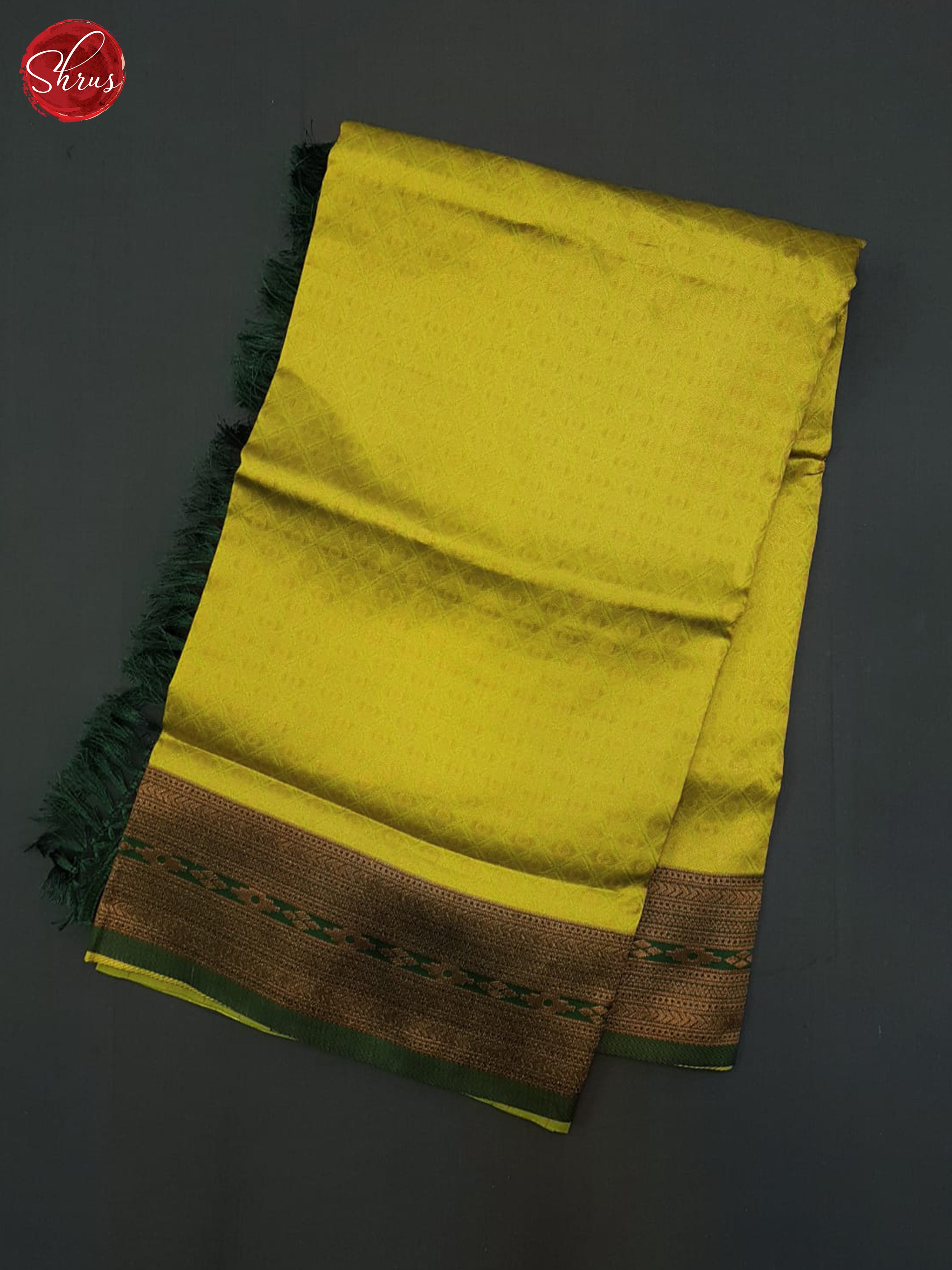 Light Green & Green - Semi Kanchipuram Saree - Shop on ShrusEternity.com
