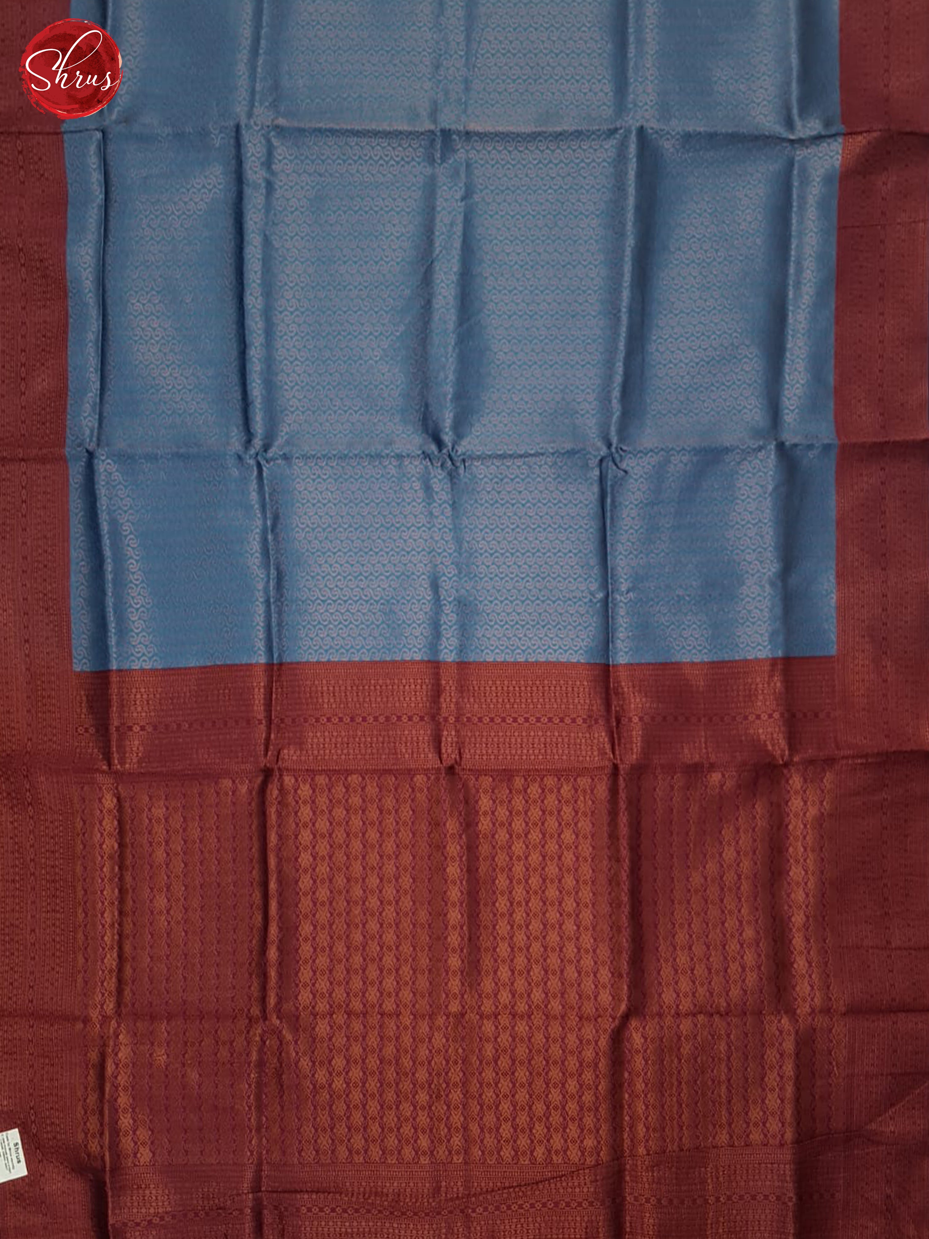 Blue & Maroon- Semi Kanchipuram Saree - Shop on ShrusEternity.com