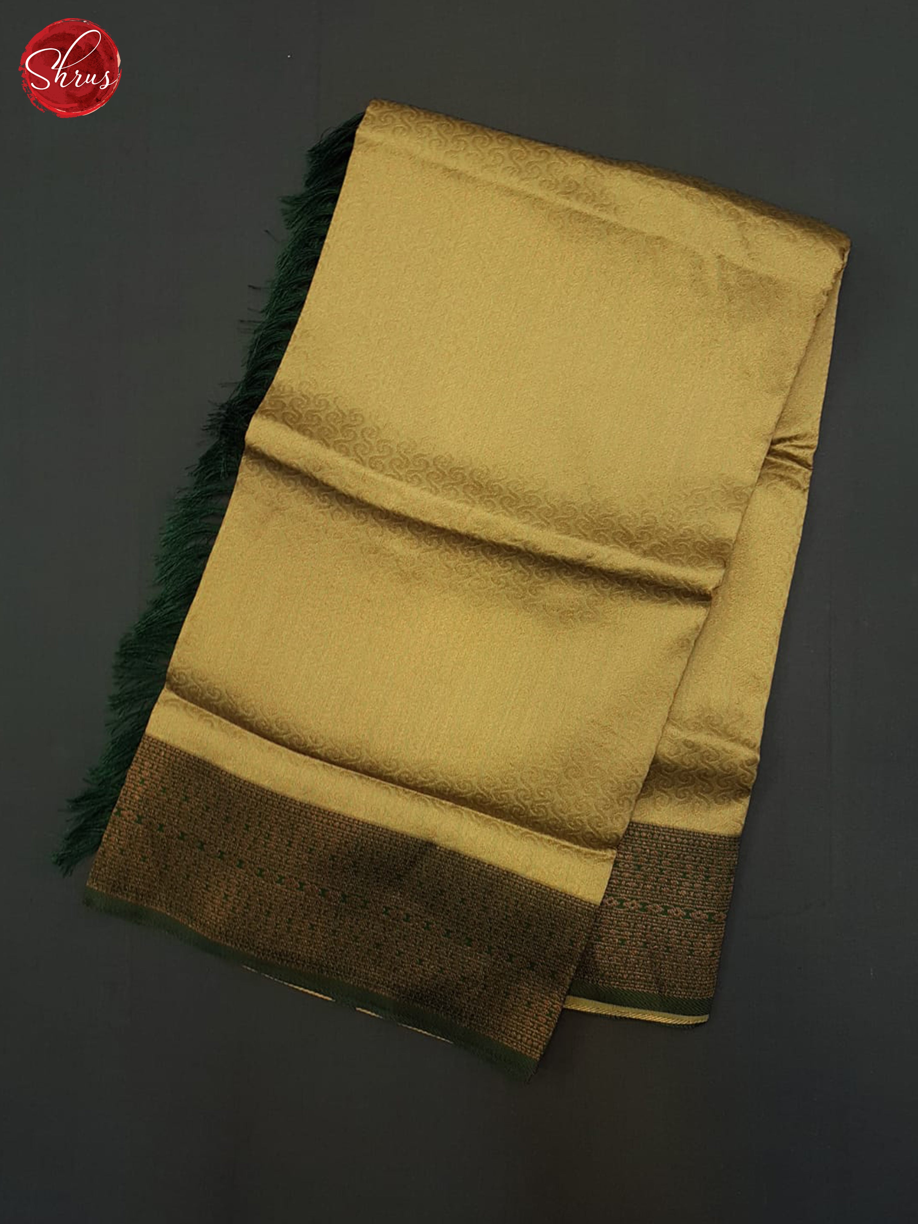 Beige & Green - Semi Kanchipuram Saree - Shop on ShrusEternity.com