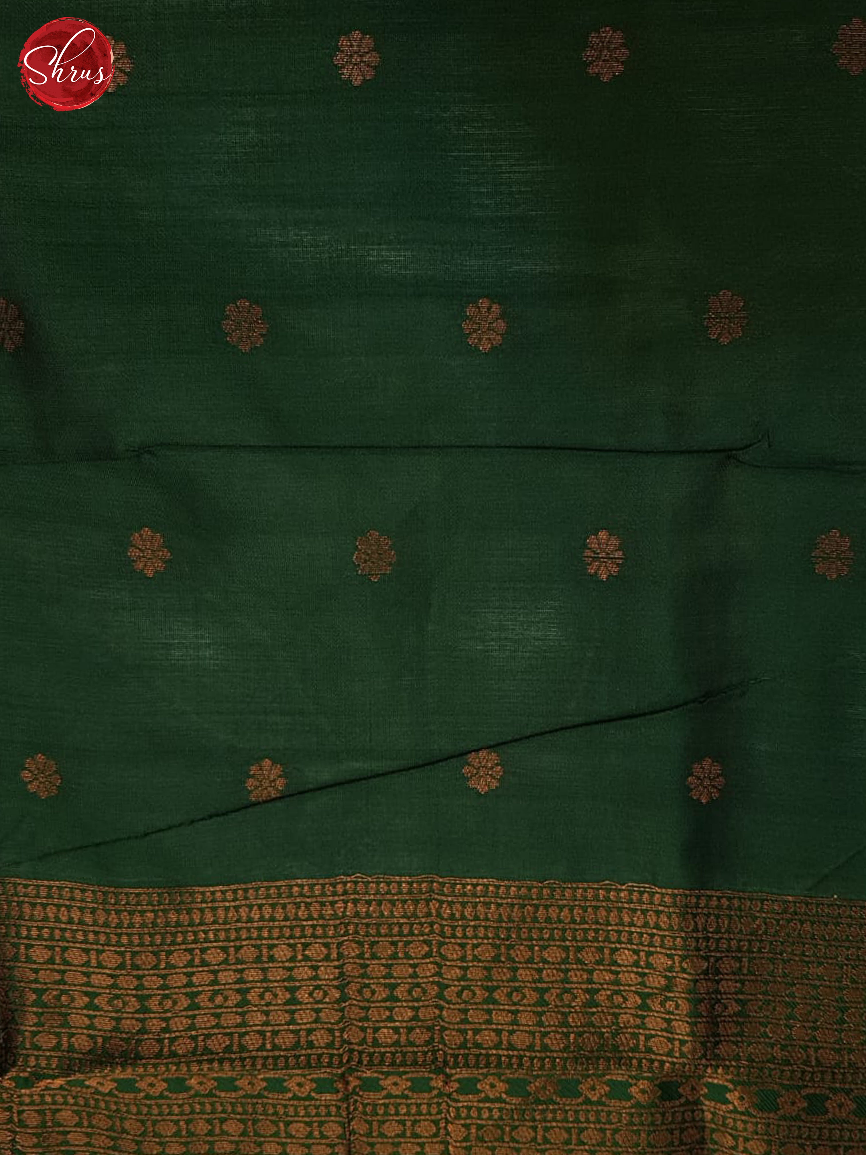 Beige & Green - Semi Kanchipuram Saree - Shop on ShrusEternity.com
