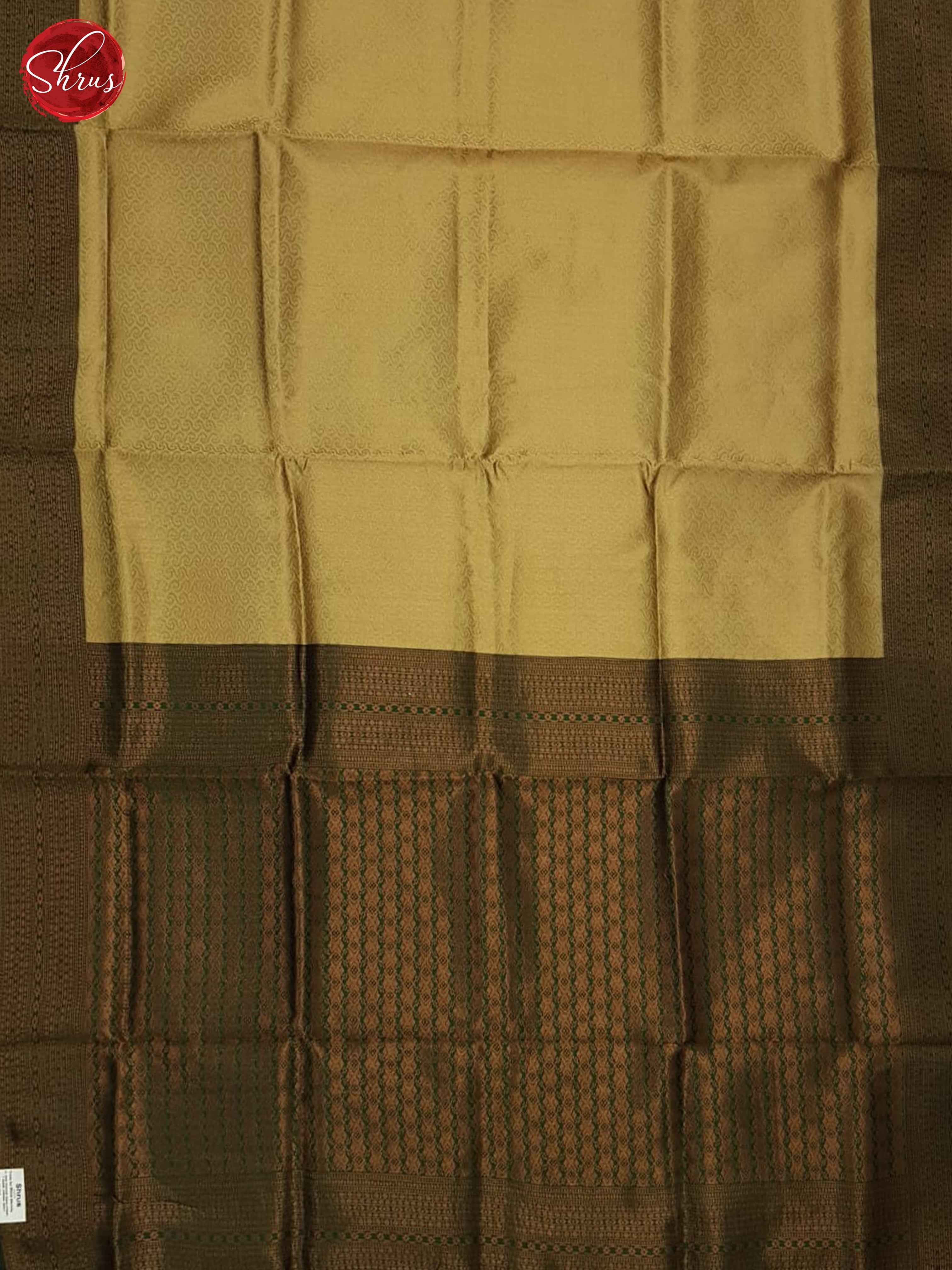 Beige & Green - Semi Kanchipuram Saree - Shop on ShrusEternity.com
