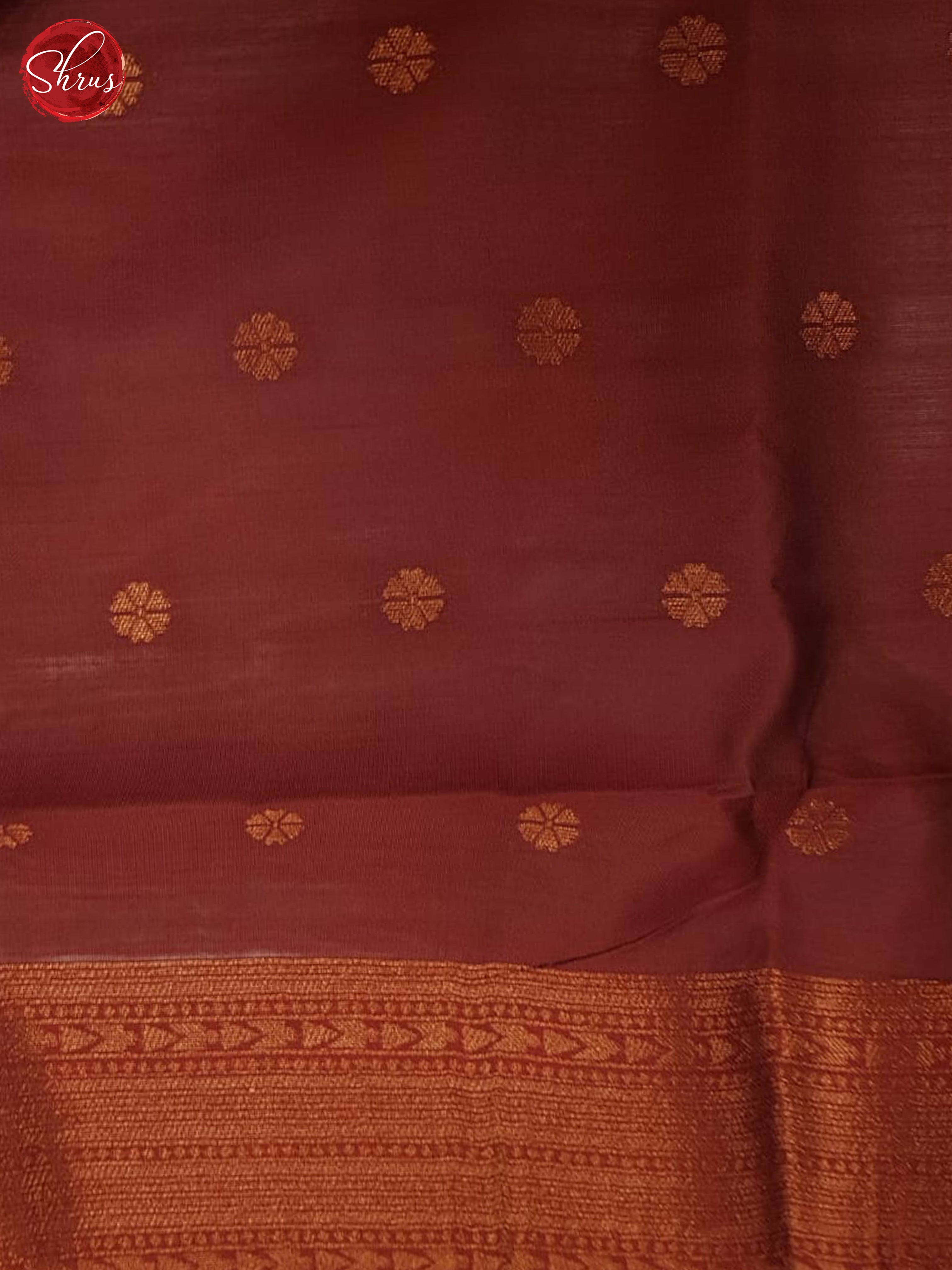 Grey & Arakku Maroon- Semi Kanchipuram Saree - Shop on ShrusEternity.com