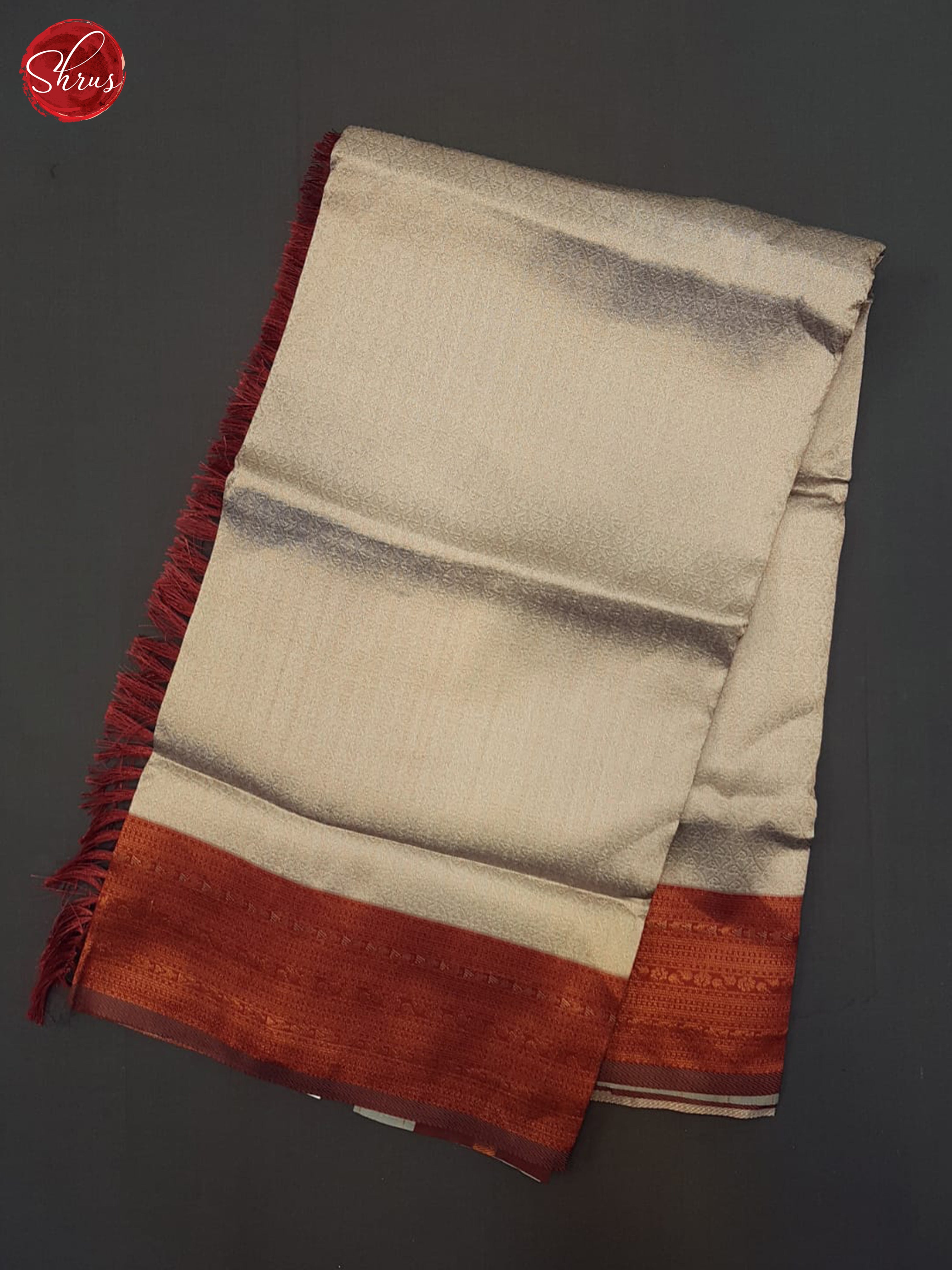 Grey & Arakku Maroon- Semi Kanchipuram Saree - Shop on ShrusEternity.com