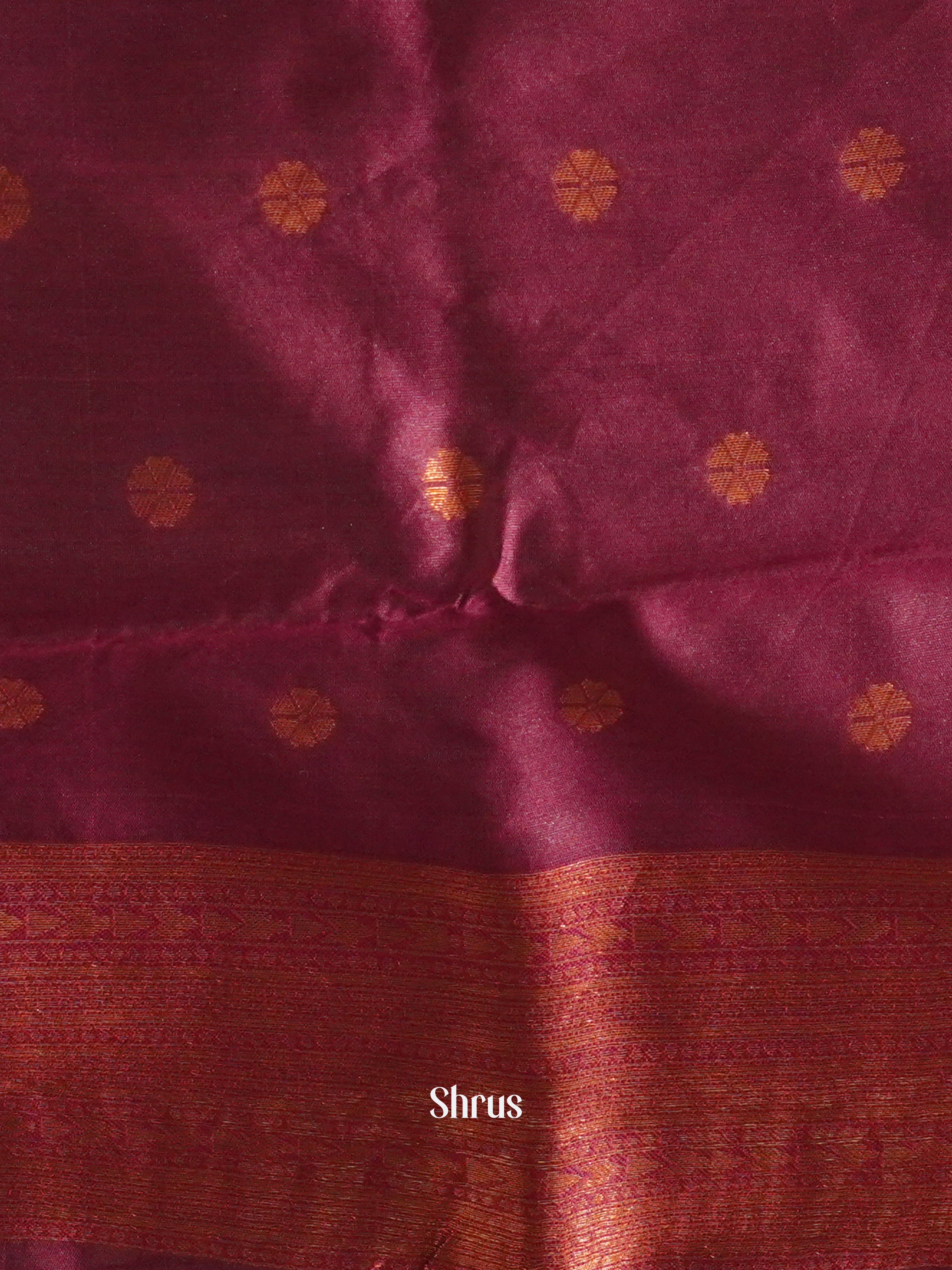 Blue & Maroon - Semi Kanchipuram Saree - Shop on ShrusEternity.com