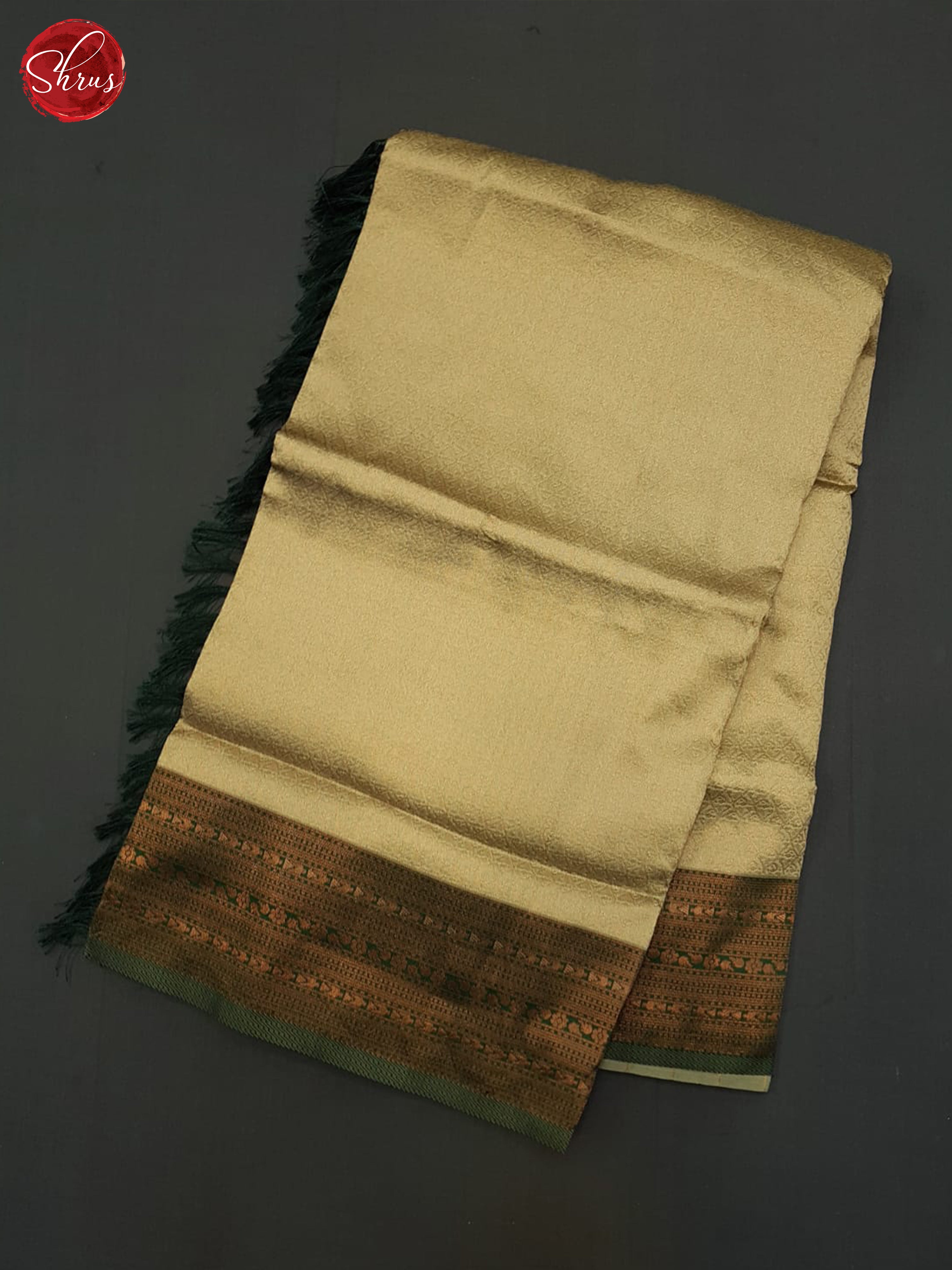 Beige & Green - Semi Kanchipuram Saree - Shop on ShrusEternity.com
