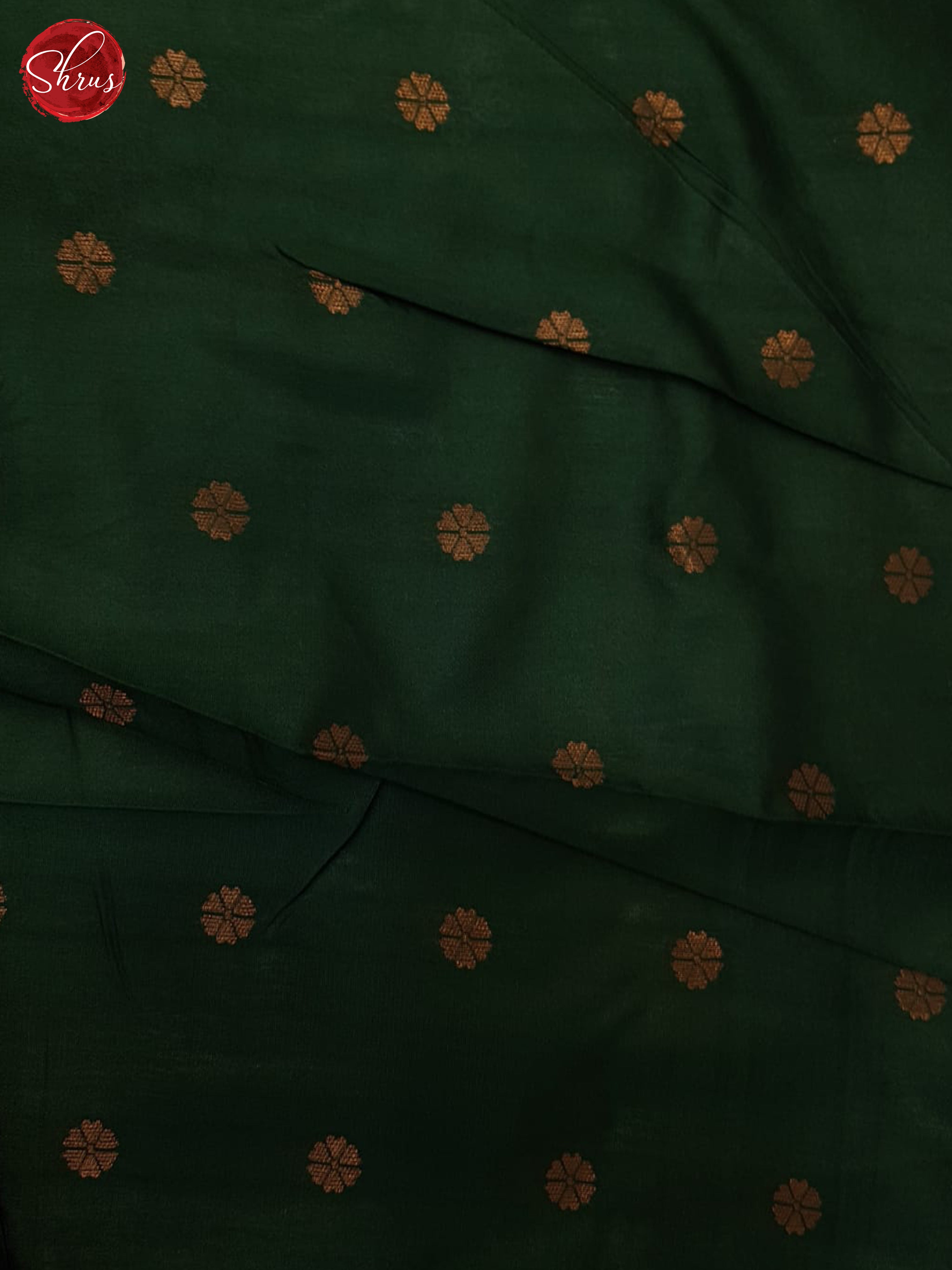 Beige & Green - Semi Kanchipuram Saree - Shop on ShrusEternity.com