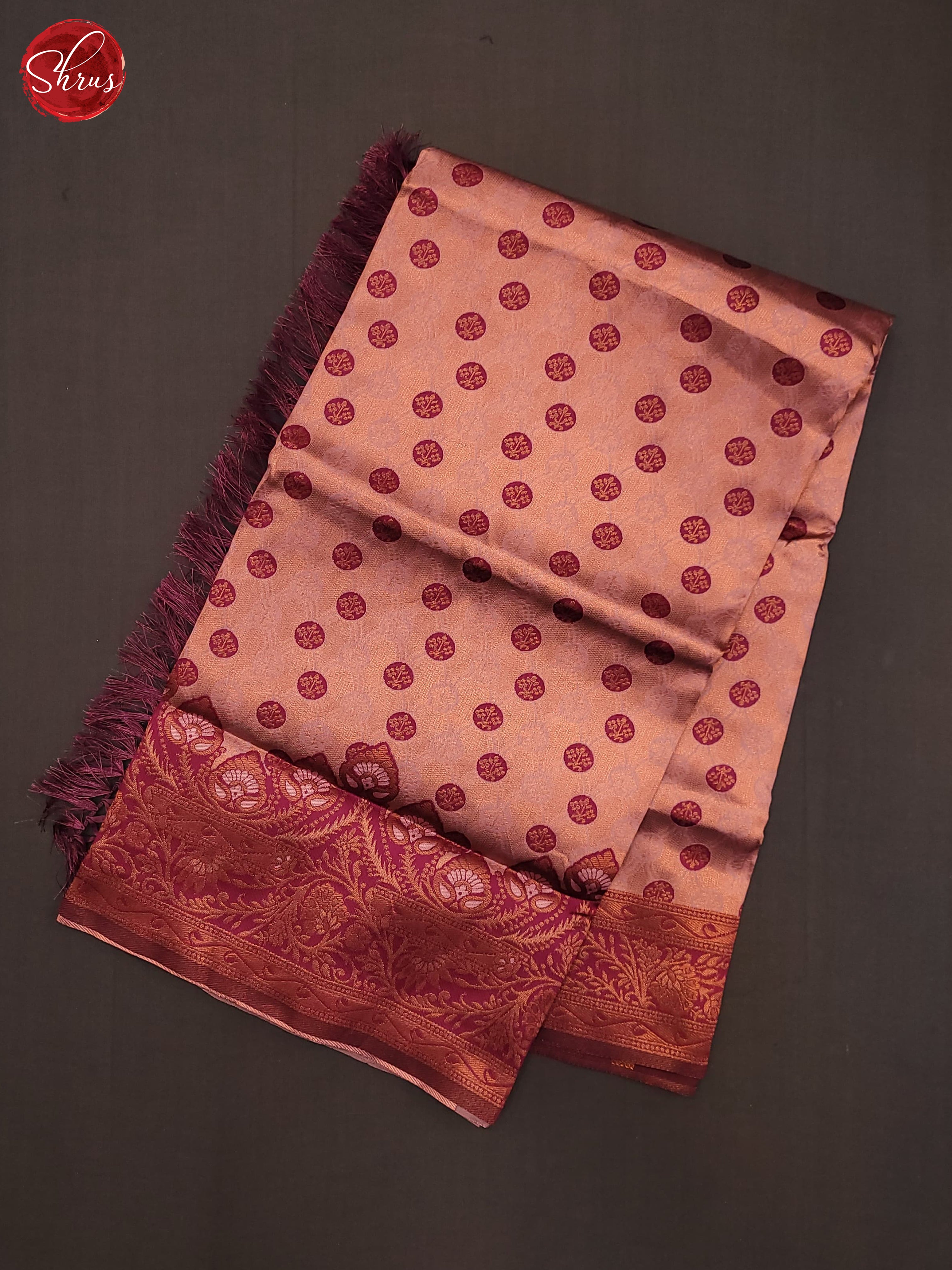 Onion Pink & Maroon - Semi Kanchipuram Saree - Shop on ShrusEternity.com
