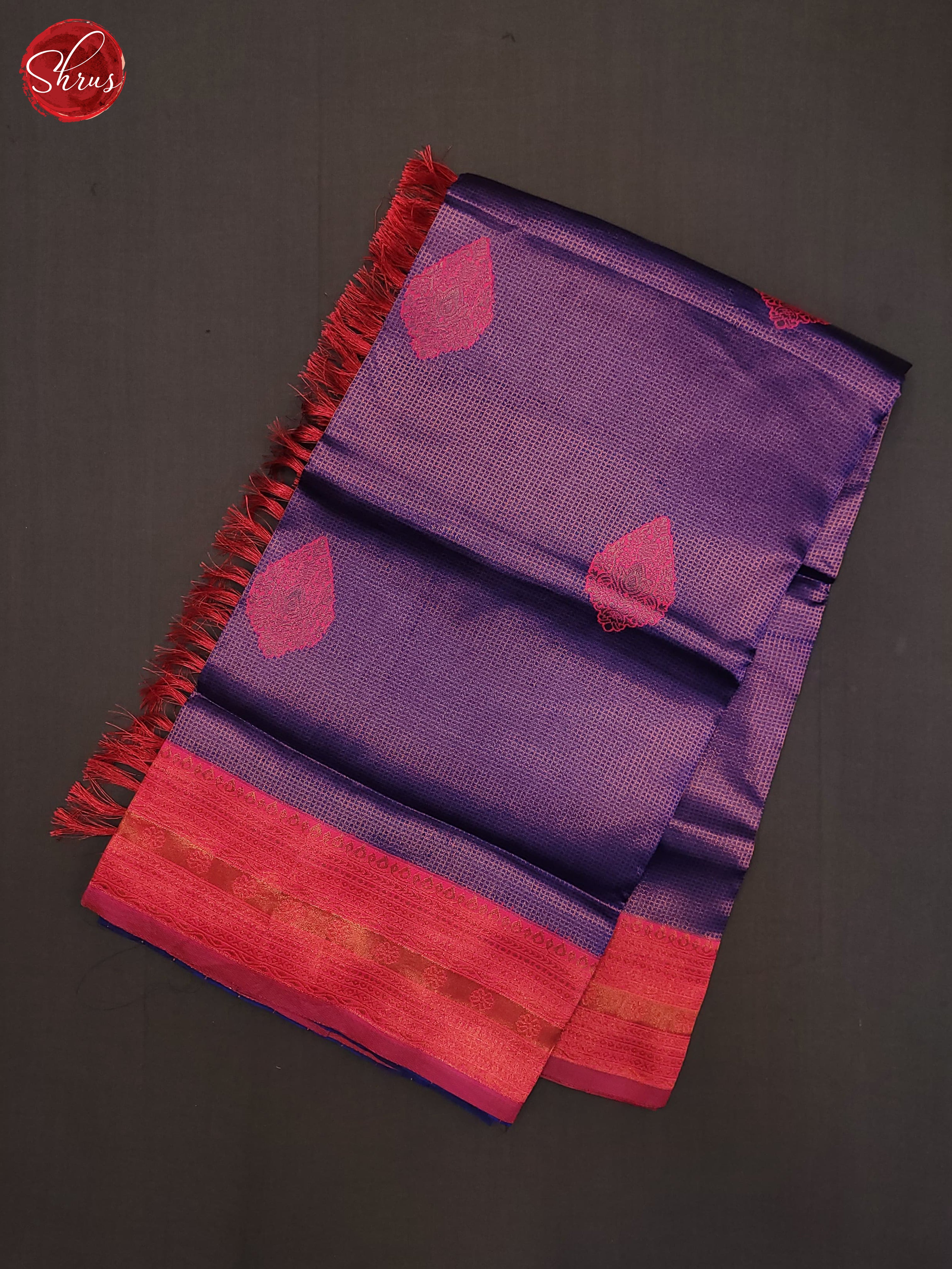 Blue & Pink - Semi Kanchipuram Saree - Shop on ShrusEternity.com