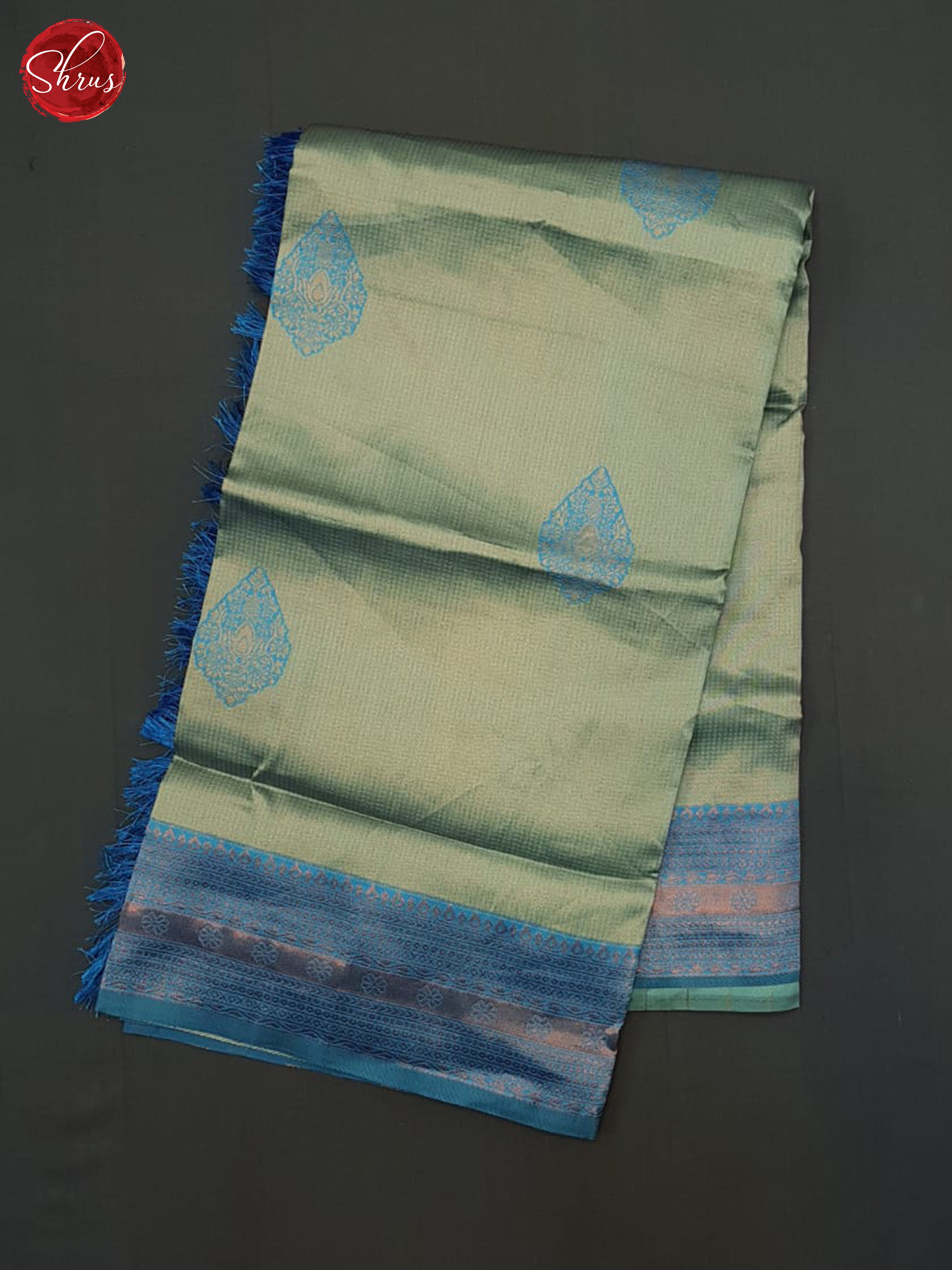 Green& Blue - Semi Kanchipuram Saree - Shop on ShrusEternity.com