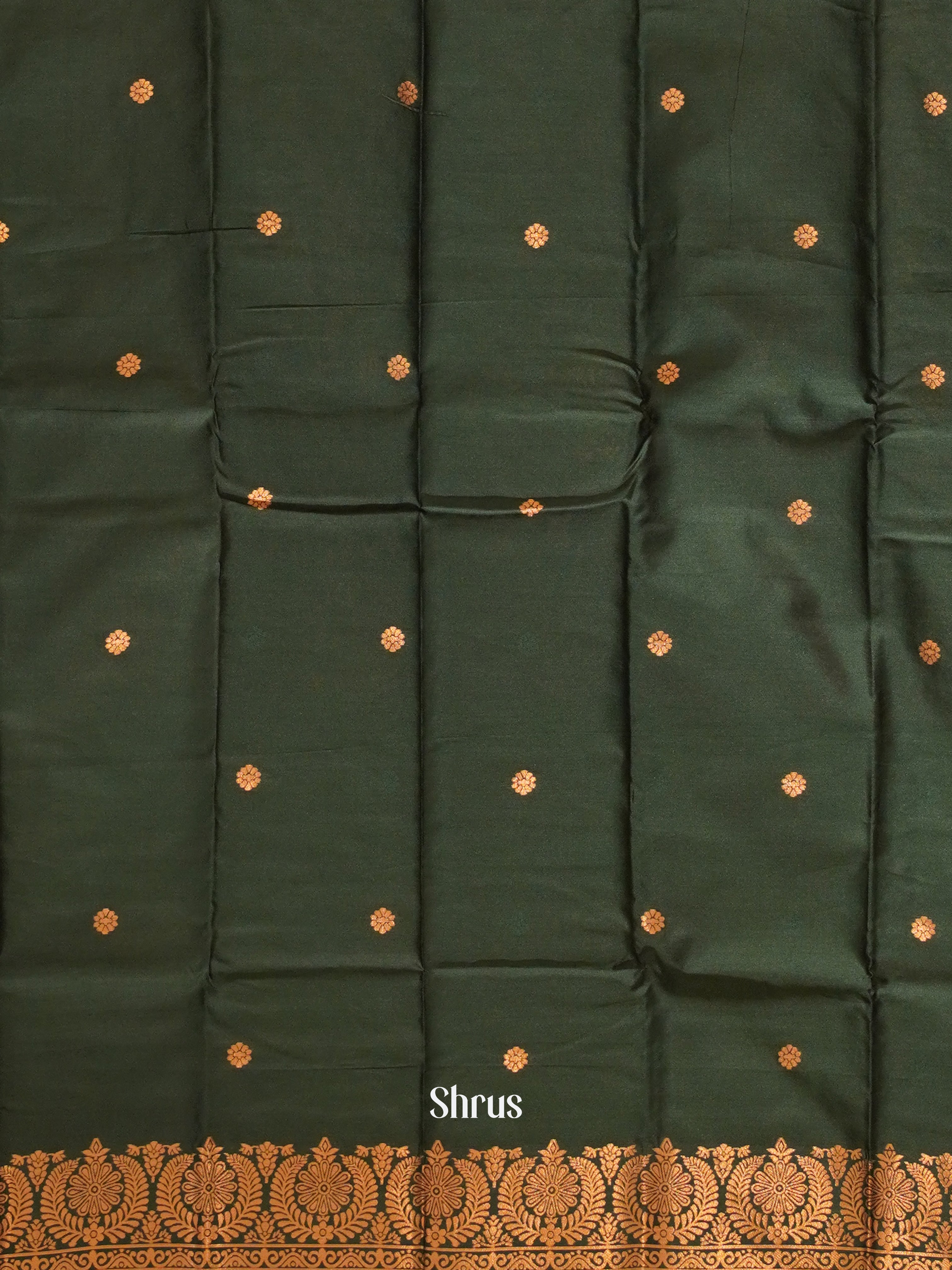 Mehandi Green & Green- Semi Soft Silk Saree - Shop on ShrusEternity.com