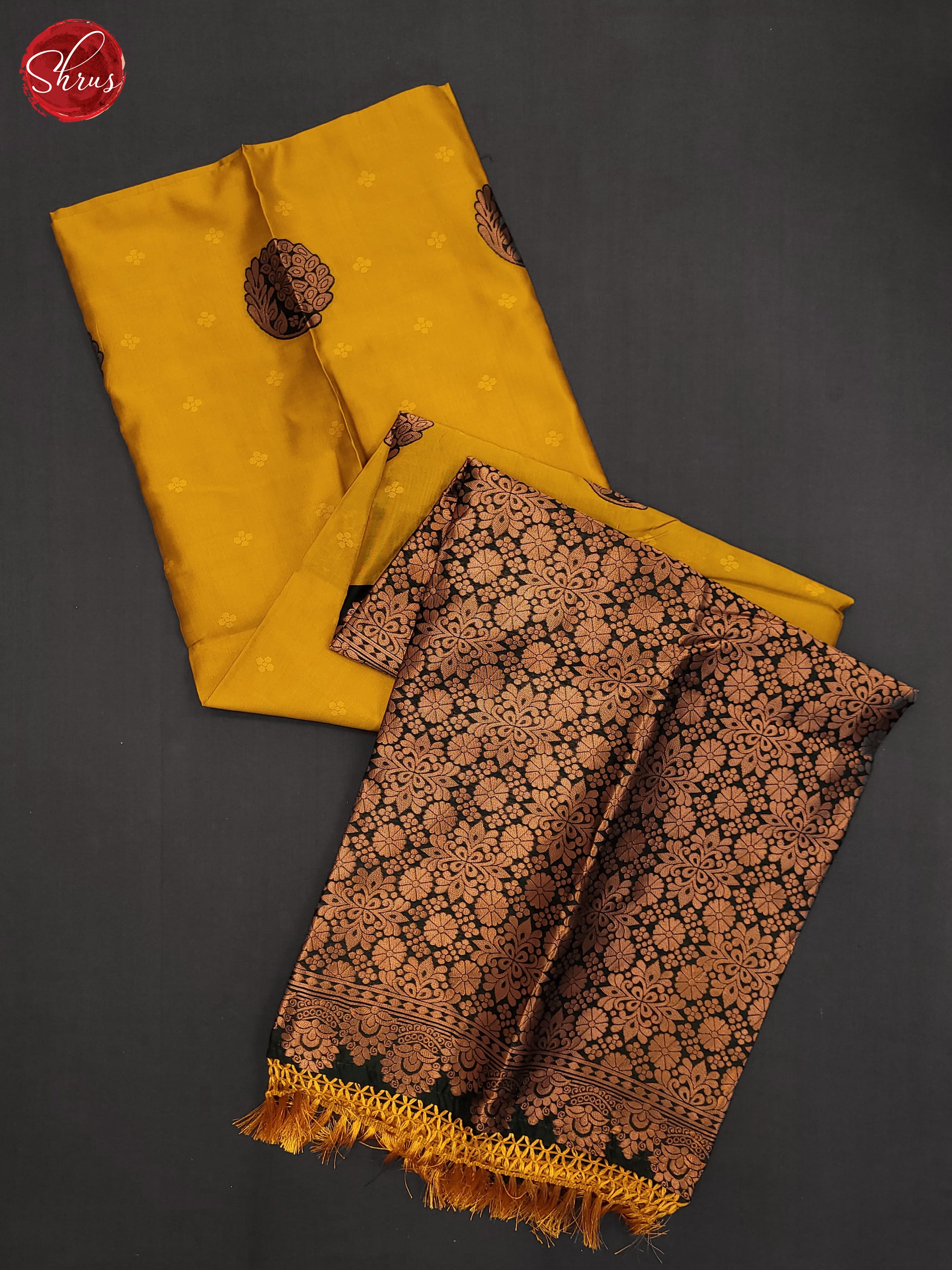 Mustard & Green- Semi Softsilk Saree - Shop on ShrusEternity.com