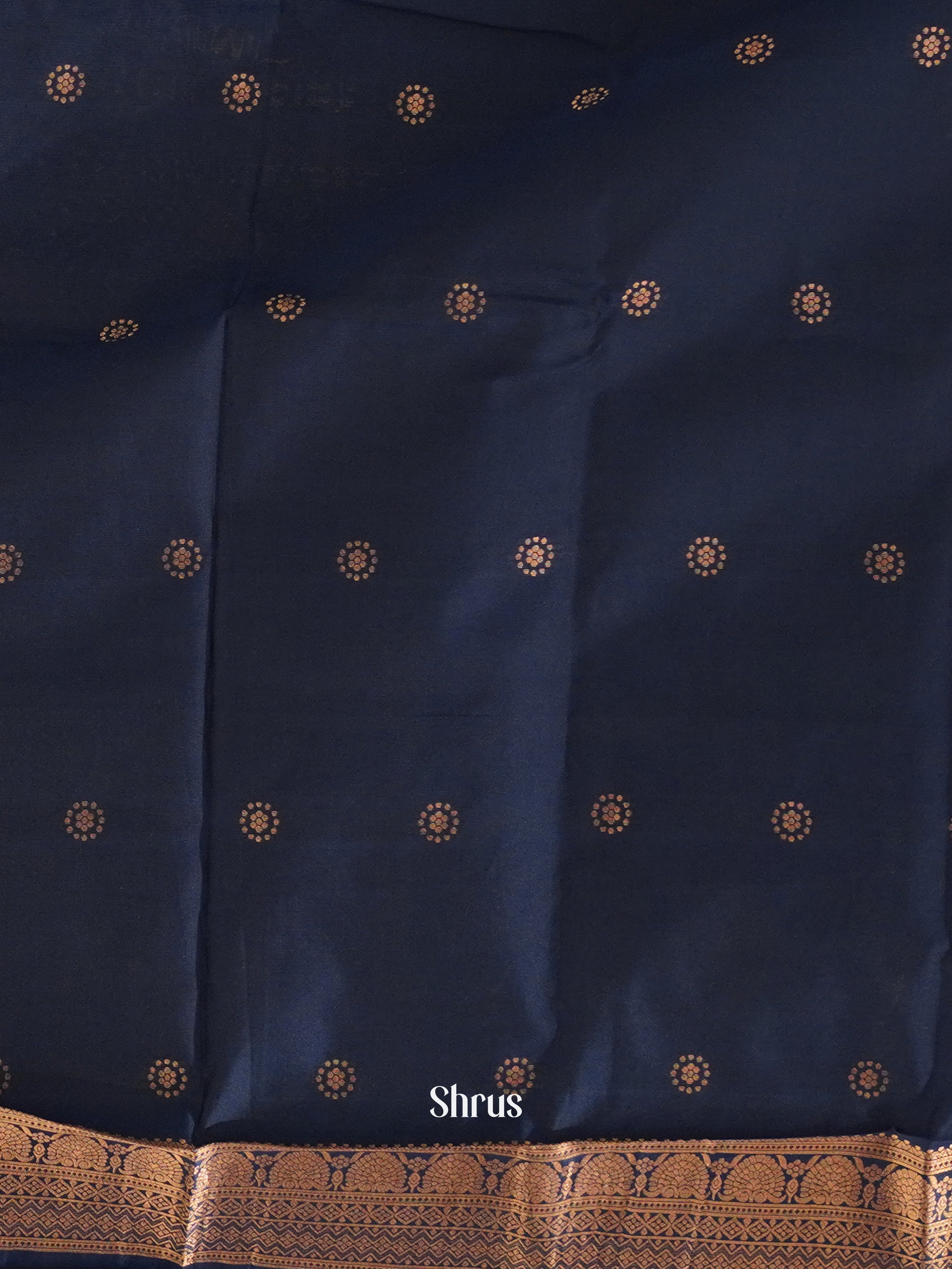 NAvy Blue(Single Tone) - Semi Softsilk Saree - Shop on ShrusEternity.com
