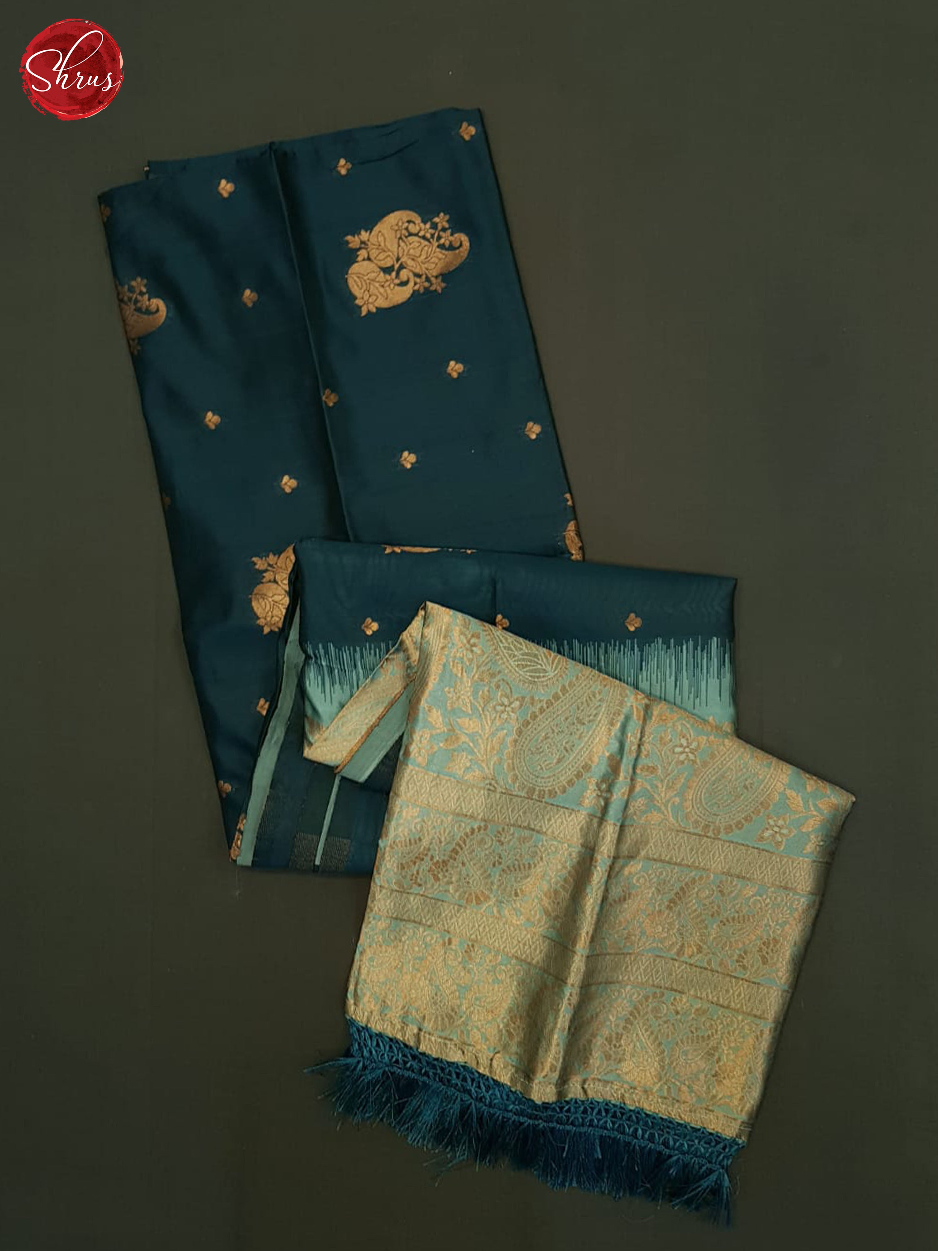 Blue And Bluish Grey-Semi soft silk saree - Shop on ShrusEternity.com