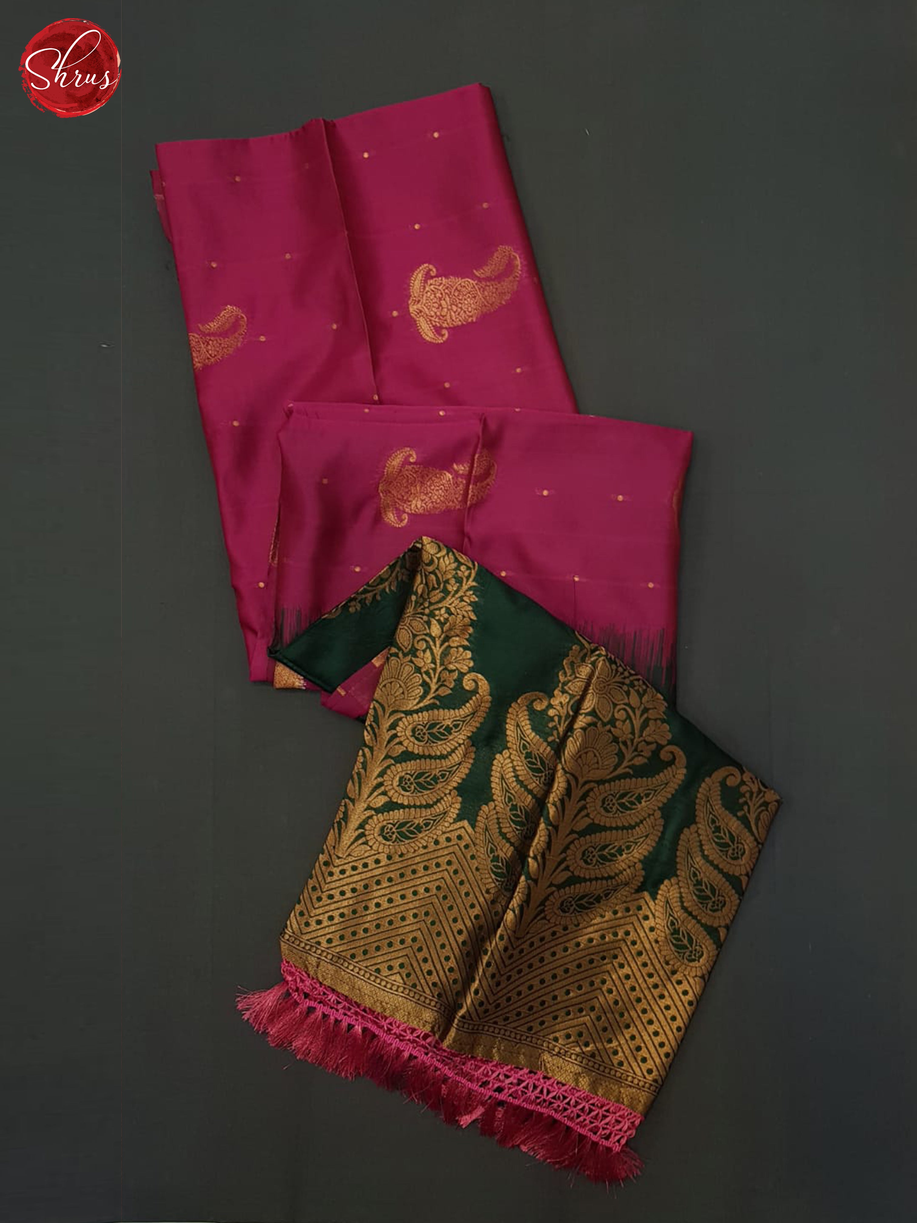 Pink & Green - Semi Softsilk Saree - Shop on ShrusEternity.com