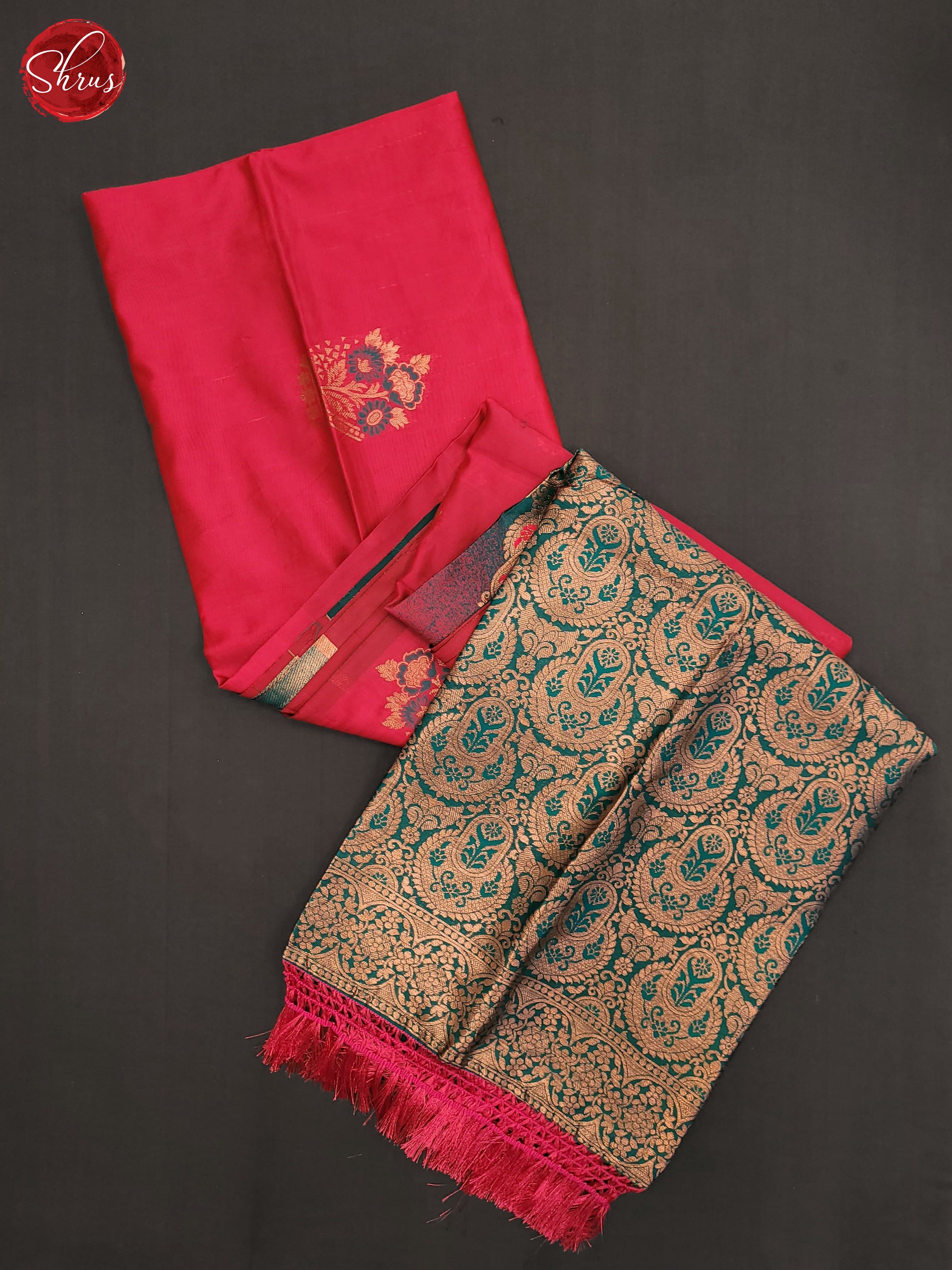 Pink & Green - Semi Softsilk Saree - Shop on ShrusEternity.com