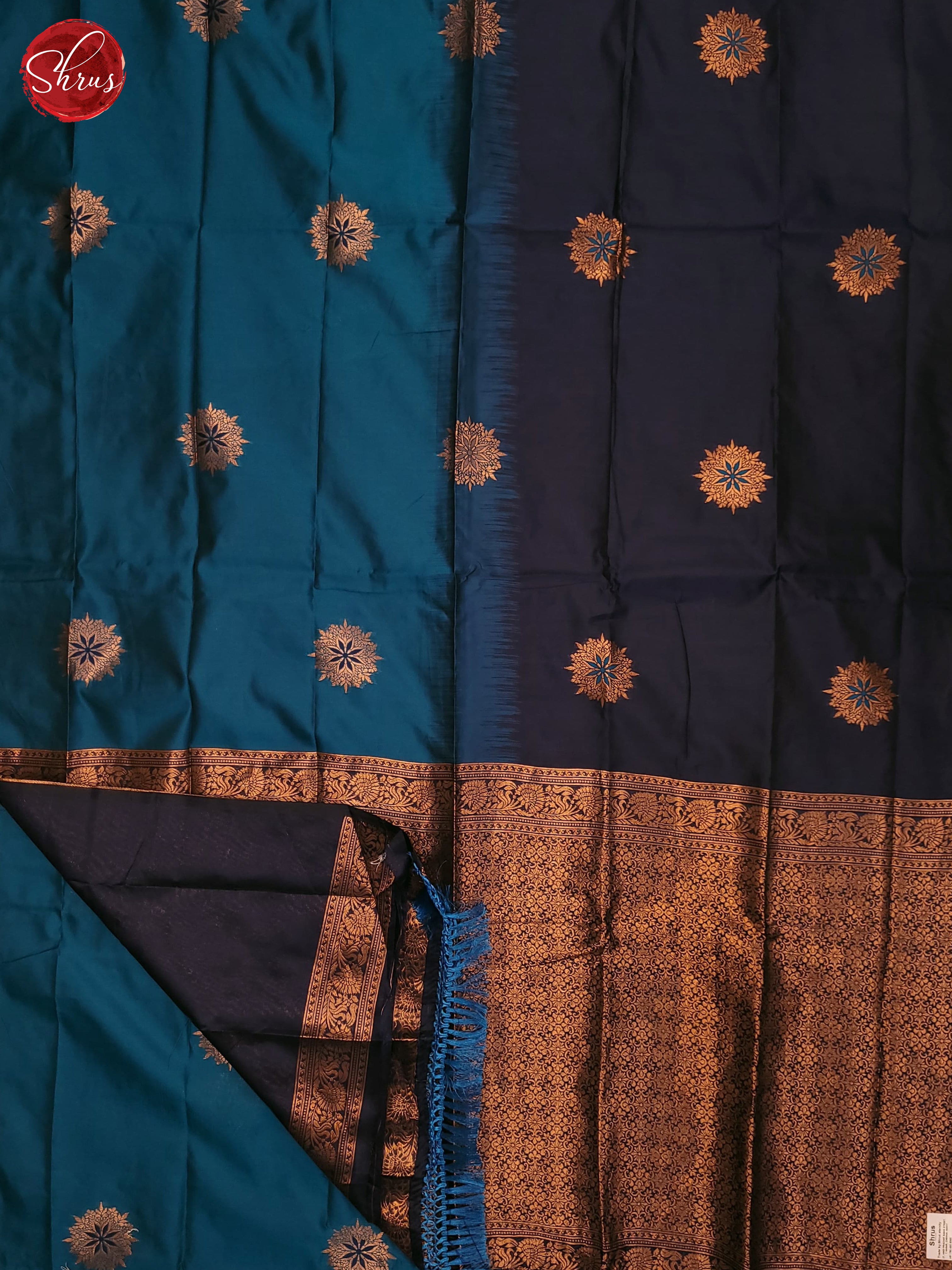Blue & Navy Blue- Semi Softsilk Saree - Shop on ShrusEternity.com